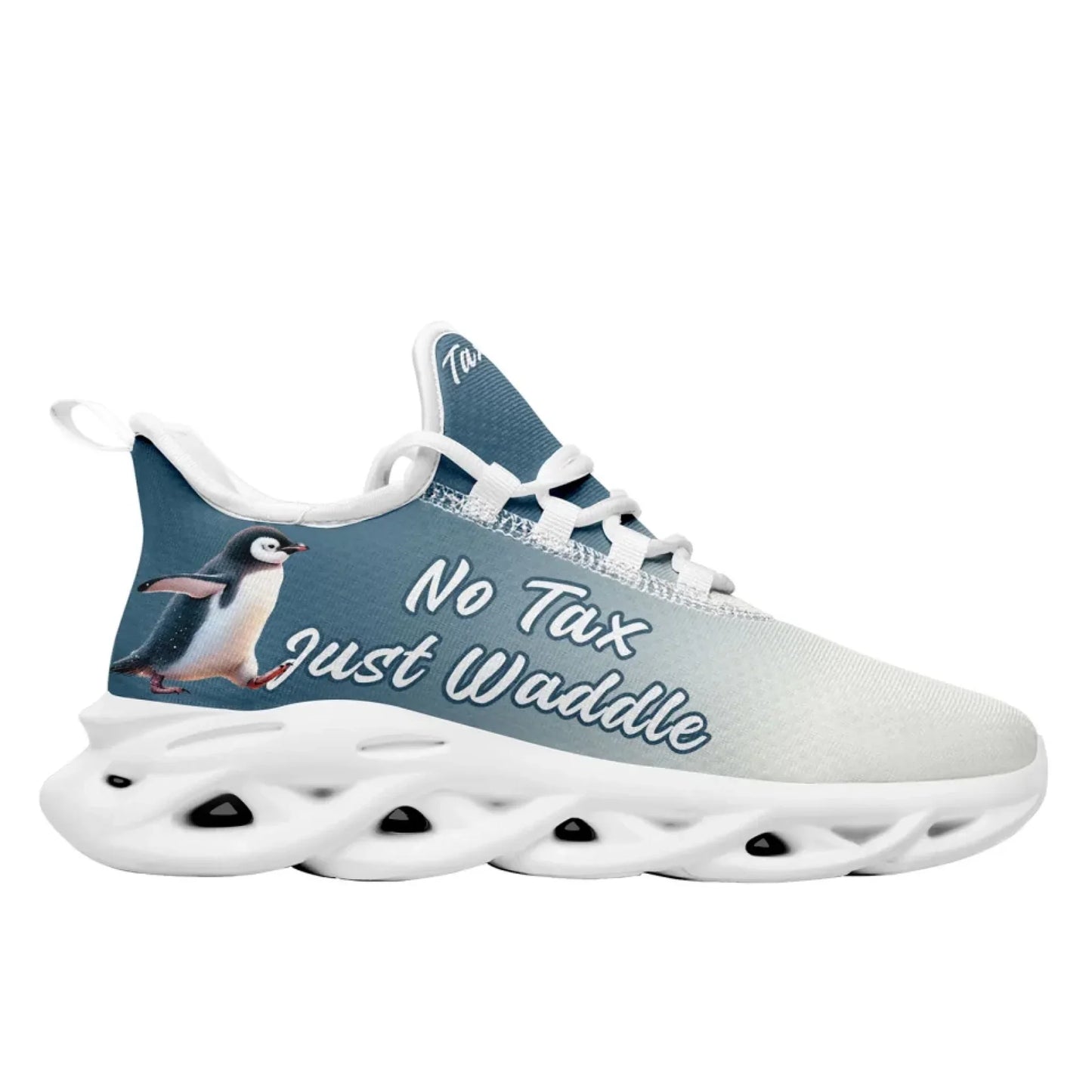 Personalized Tax Penguin Sneakers, Custom Tax Freeze Shoes, Breathable Unisex Shoes
