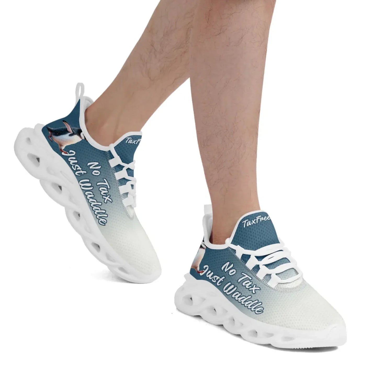 Personalized Tax Penguin Sneakers, Custom Tax Freeze Shoes, Breathable Unisex Shoes