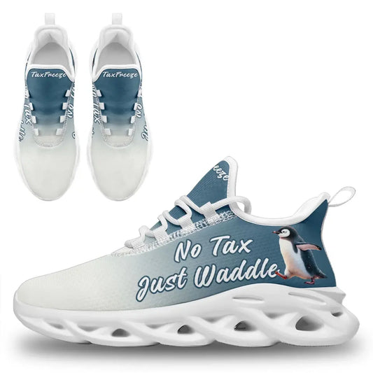 Personalized Tax Penguin Sneakers, Custom Tax Freeze Shoes, Breathable Unisex Shoes