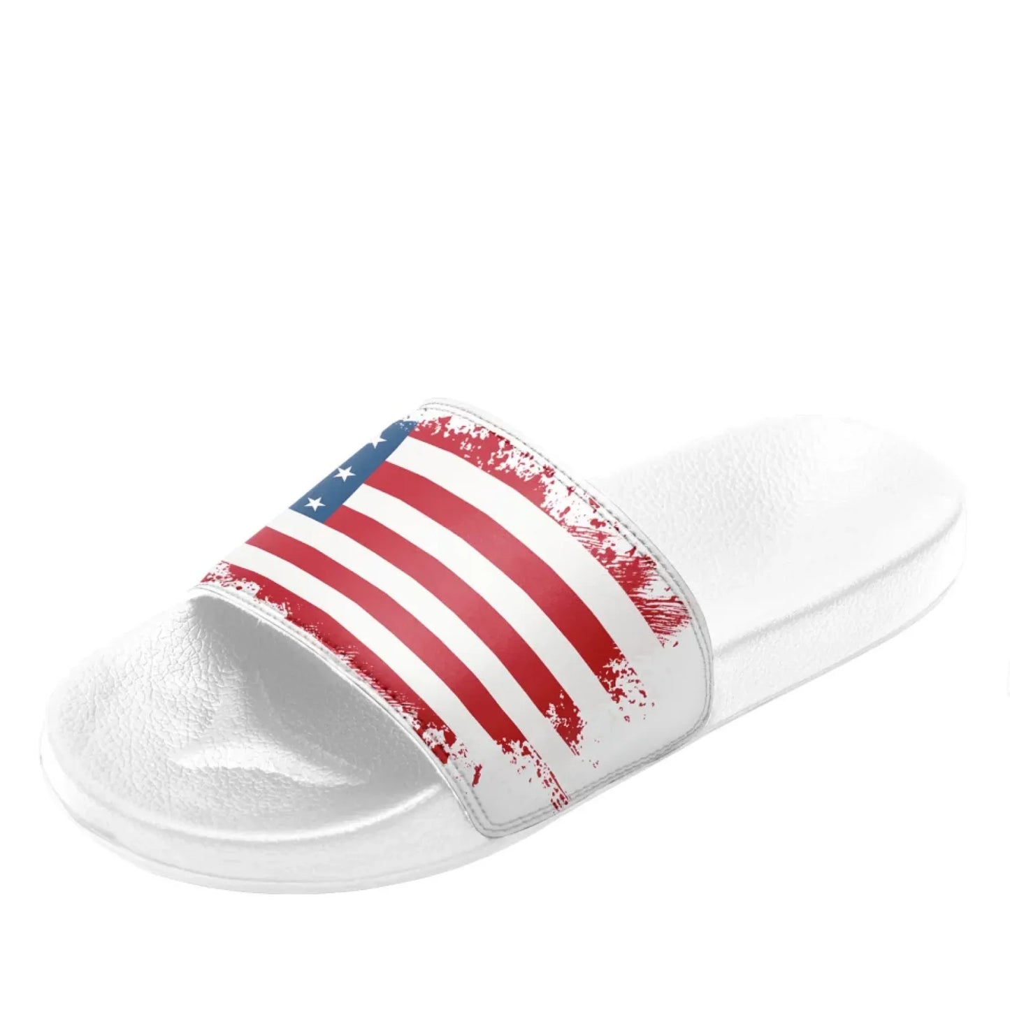 Personalized America Flag Slide Sandal, Custom Pride and Patriotic Indoor and Outdoor Slipper