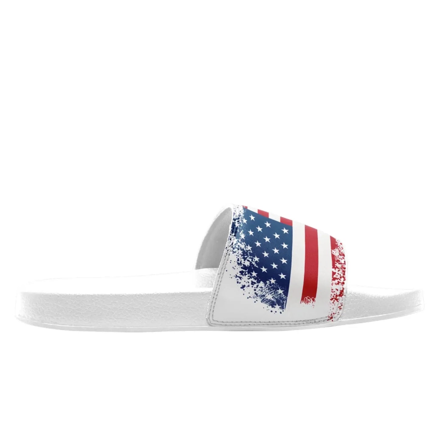 Personalized America Flag Slide Sandal, Custom Pride and Patriotic Indoor and Outdoor Slipper