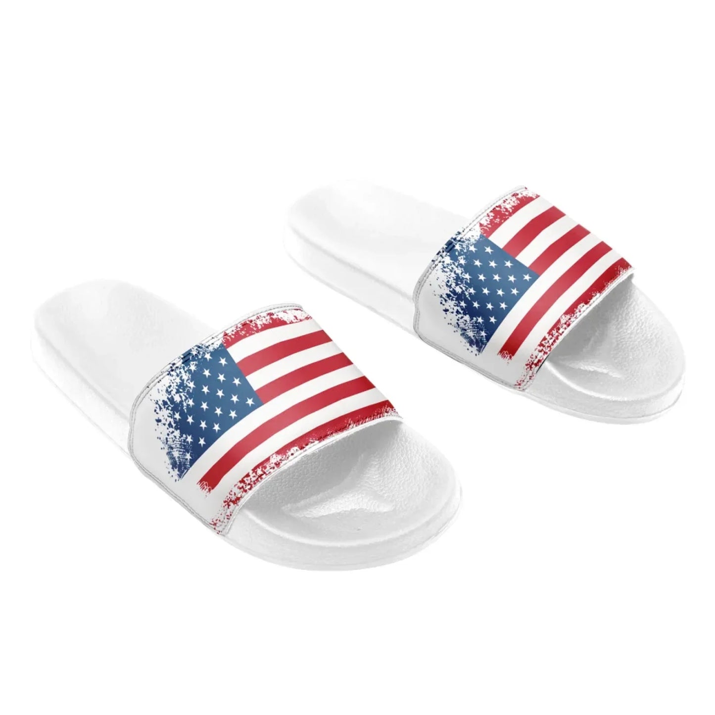 Personalized America Flag Slide Sandal, Custom Pride and Patriotic Indoor and Outdoor Slipper