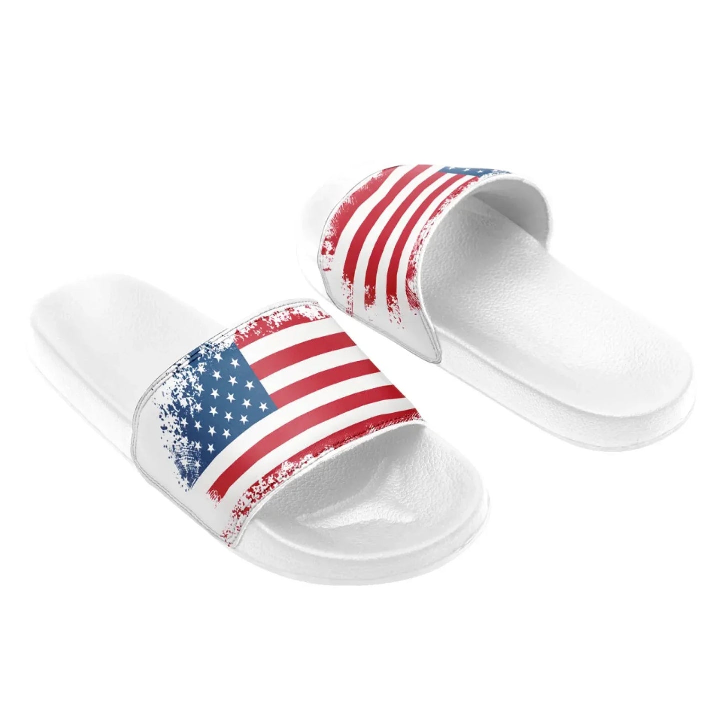 Personalized America Flag Slide Sandal, Custom Pride and Patriotic Indoor and Outdoor Slipper