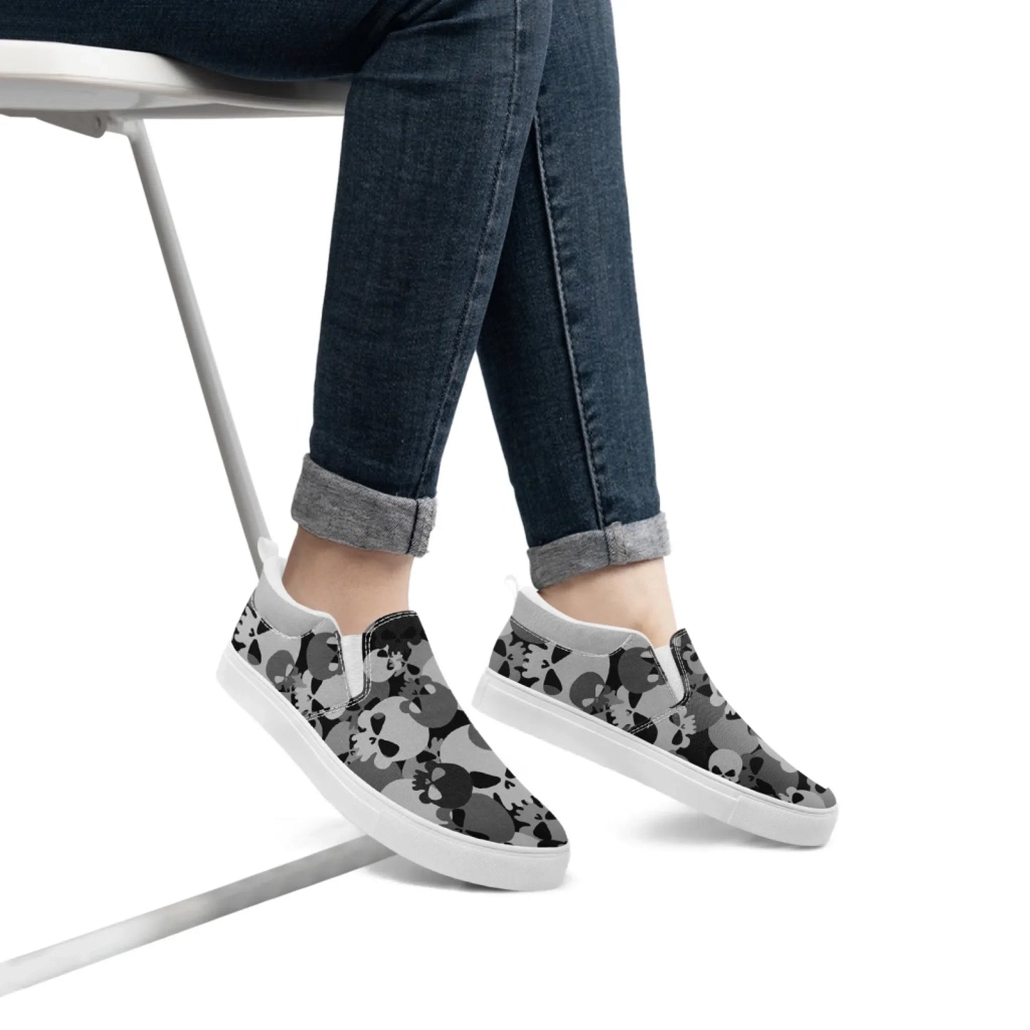 Personalized Military-Inspired Camo Slip-On Sneakers, Custom Stylish and Lightweight Shoes