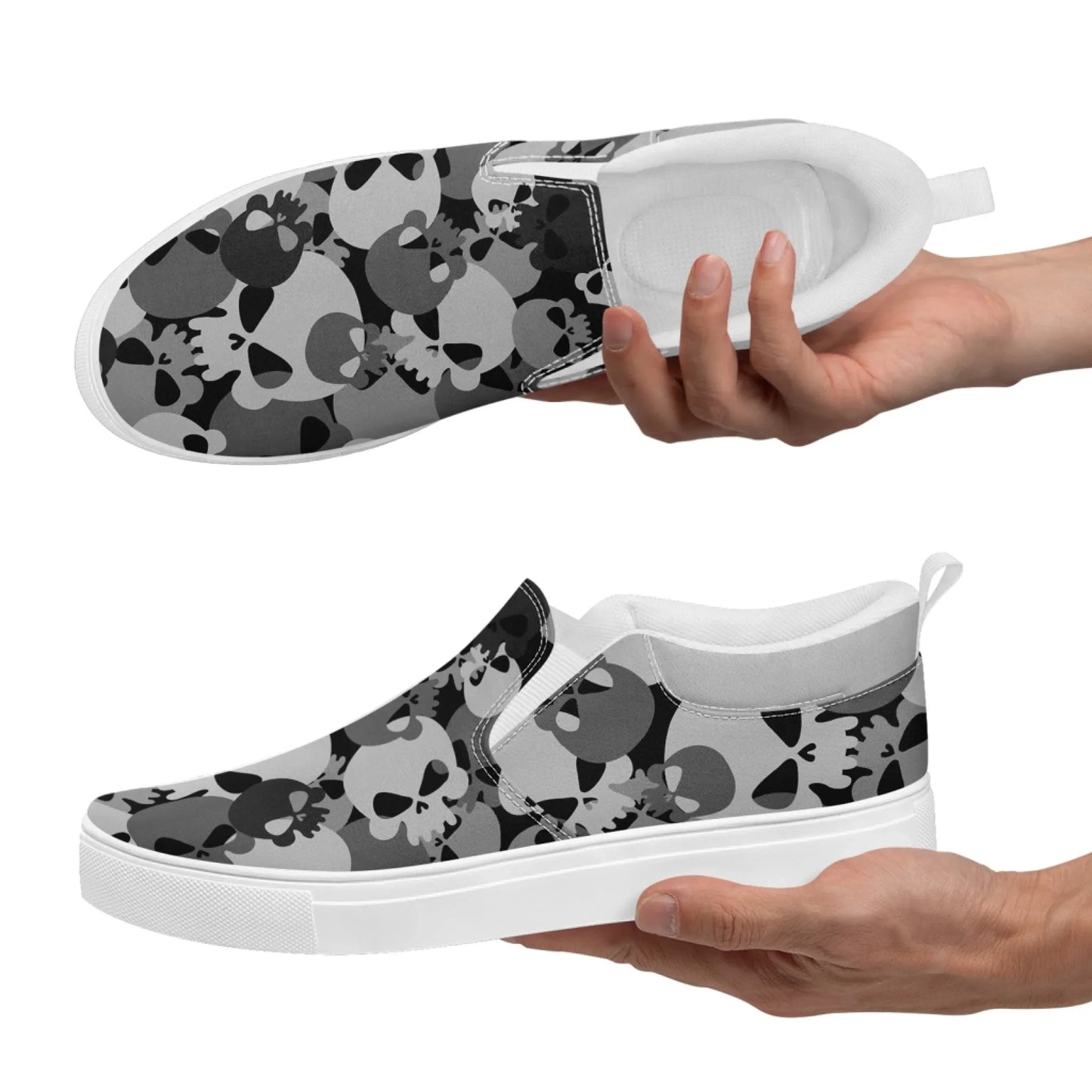 Personalized Military-Inspired Camo Slip-On Sneakers, Custom Stylish and Lightweight Shoes