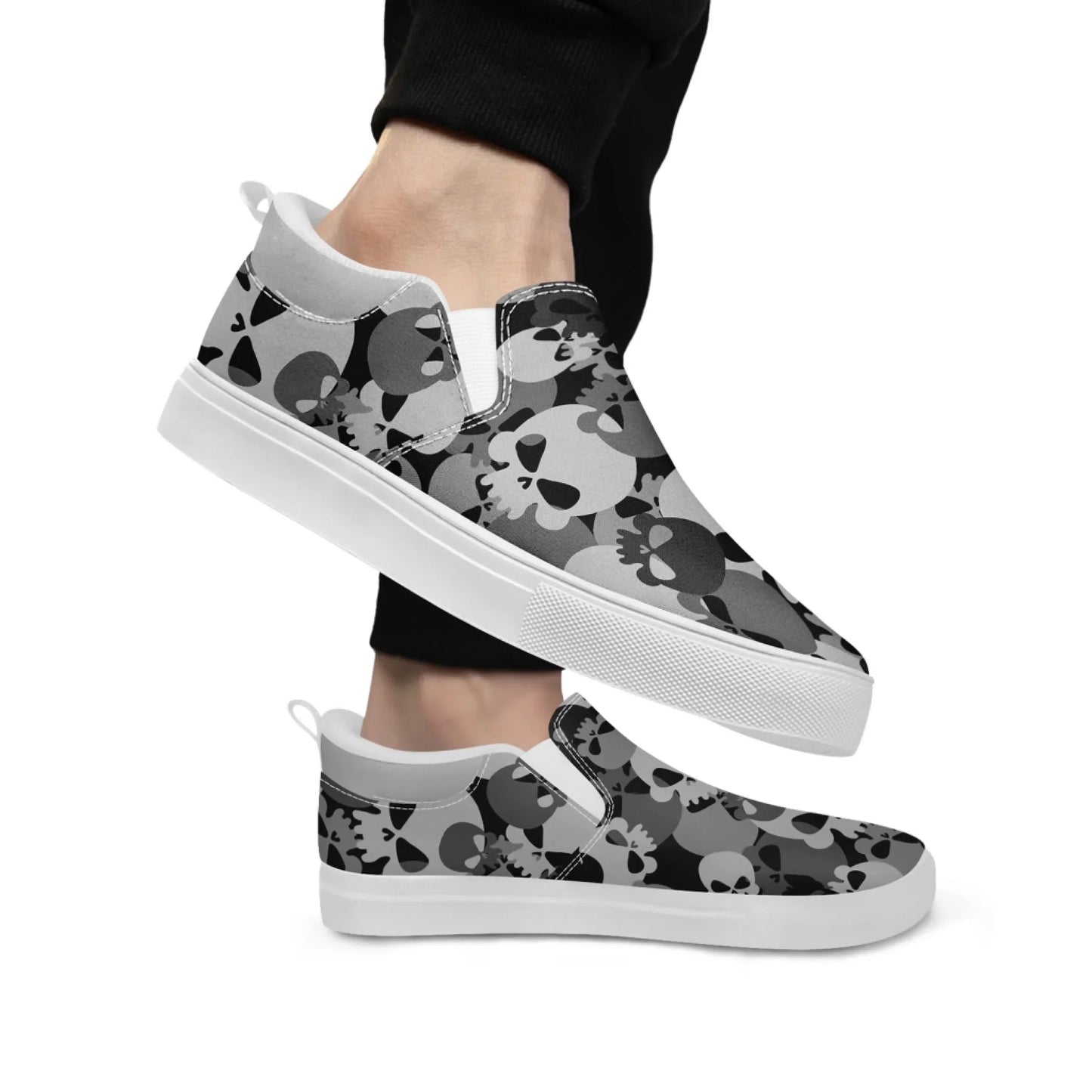 Personalized Military-Inspired Camo Slip-On Sneakers, Custom Stylish and Lightweight Shoes