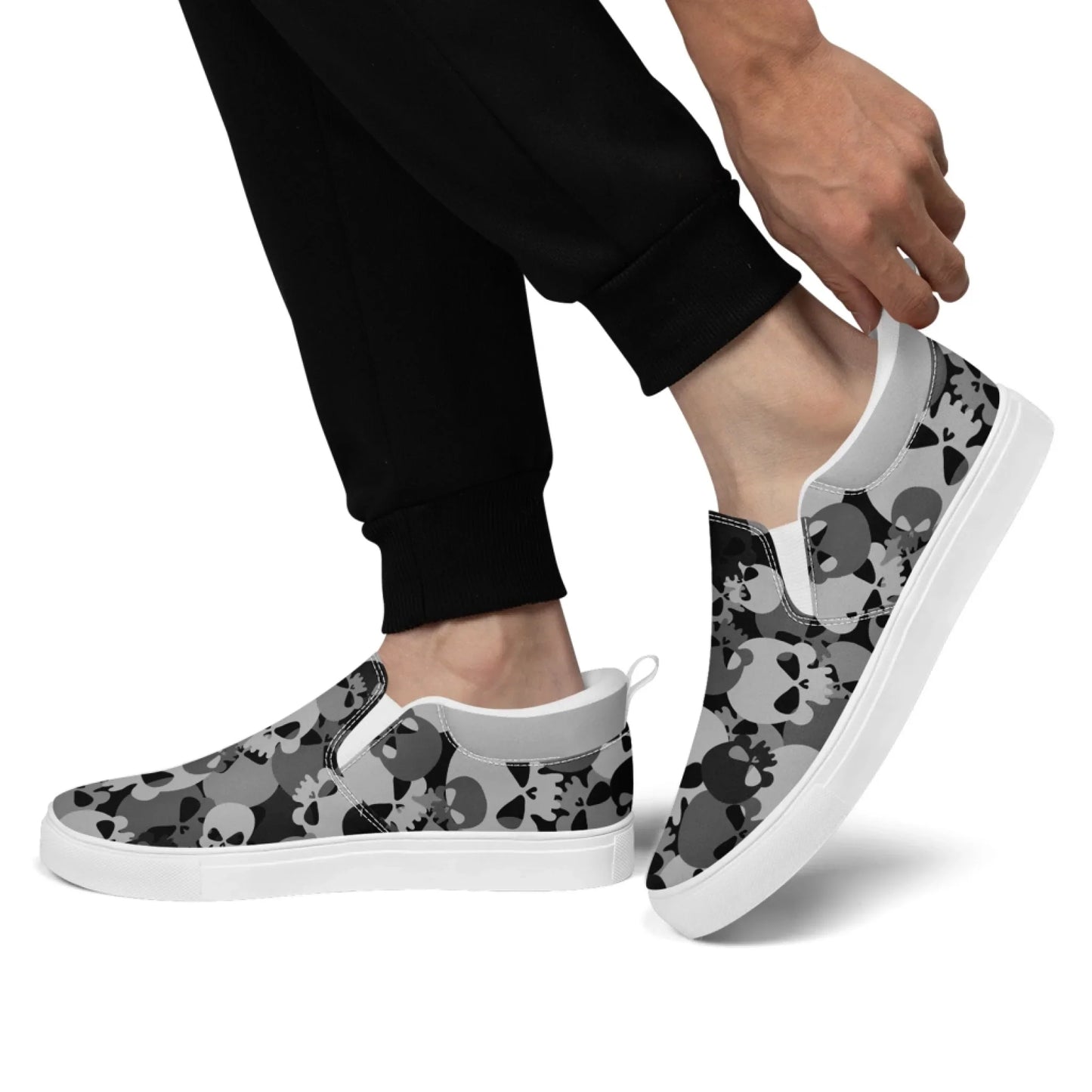 Personalized Military-Inspired Camo Slip-On Sneakers, Custom Stylish and Lightweight Shoes