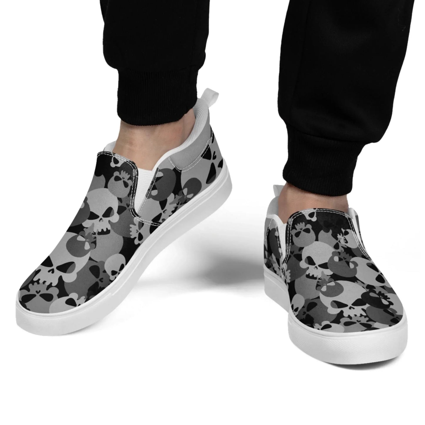 Personalized Military-Inspired Camo Slip-On Sneakers, Custom Stylish and Lightweight Shoes