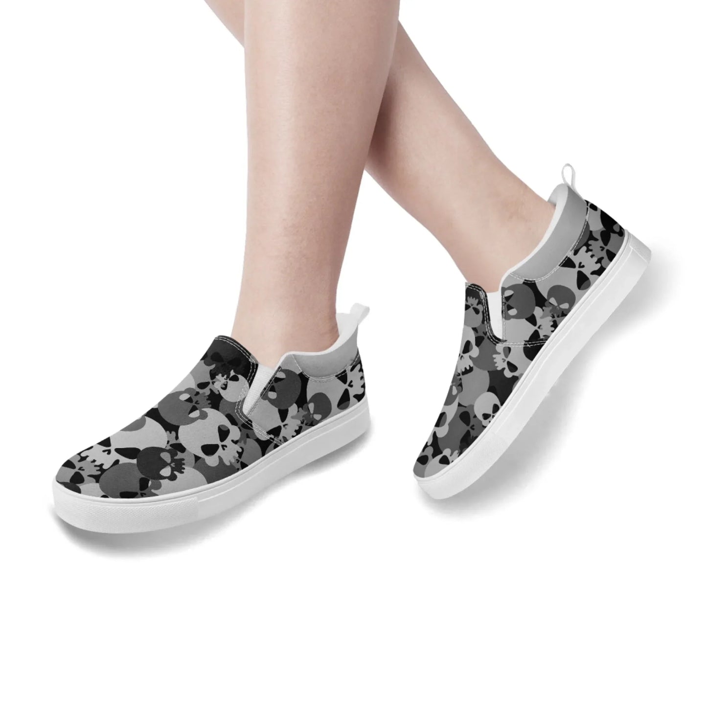 Personalized Military-Inspired Camo Slip-On Sneakers, Custom Stylish and Lightweight Shoes