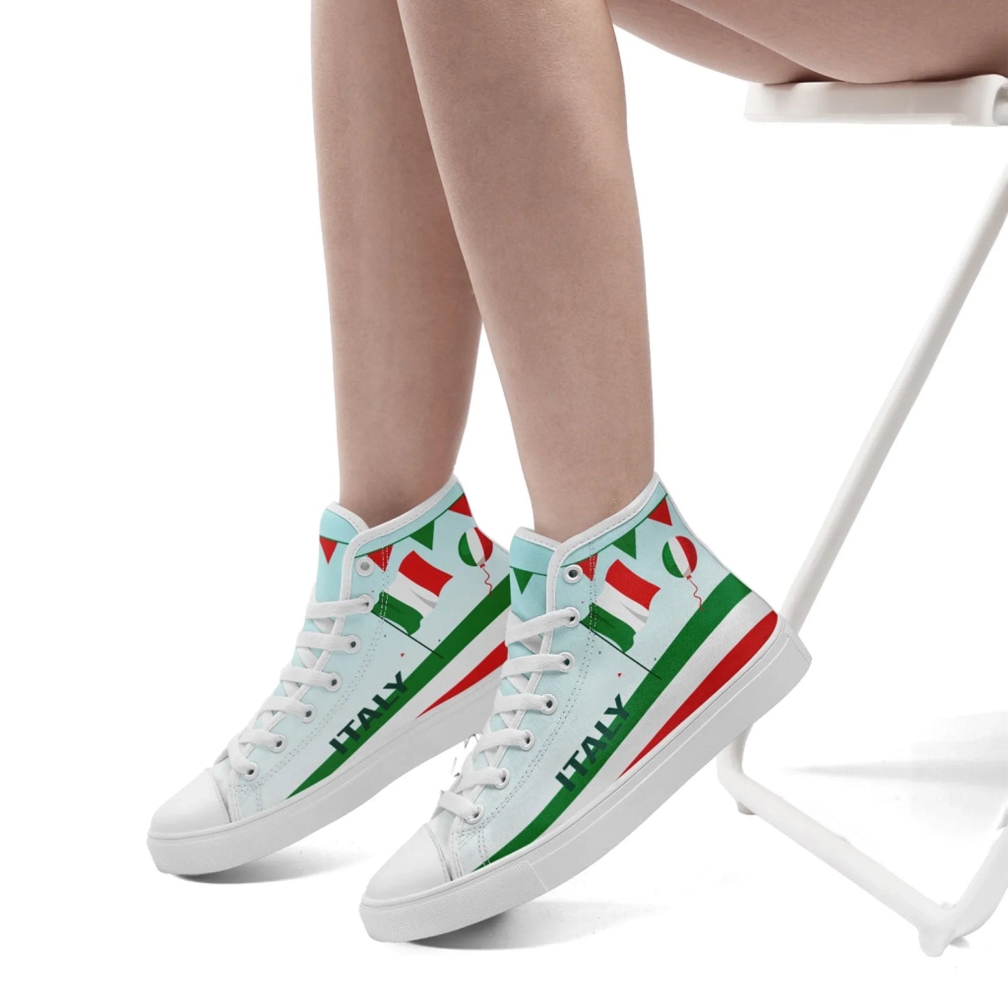 Personalized Italian Heritage High Tops Sneakers, Custom  Stylish & Breathable Patriotic Shoes, Canvas Streetwear