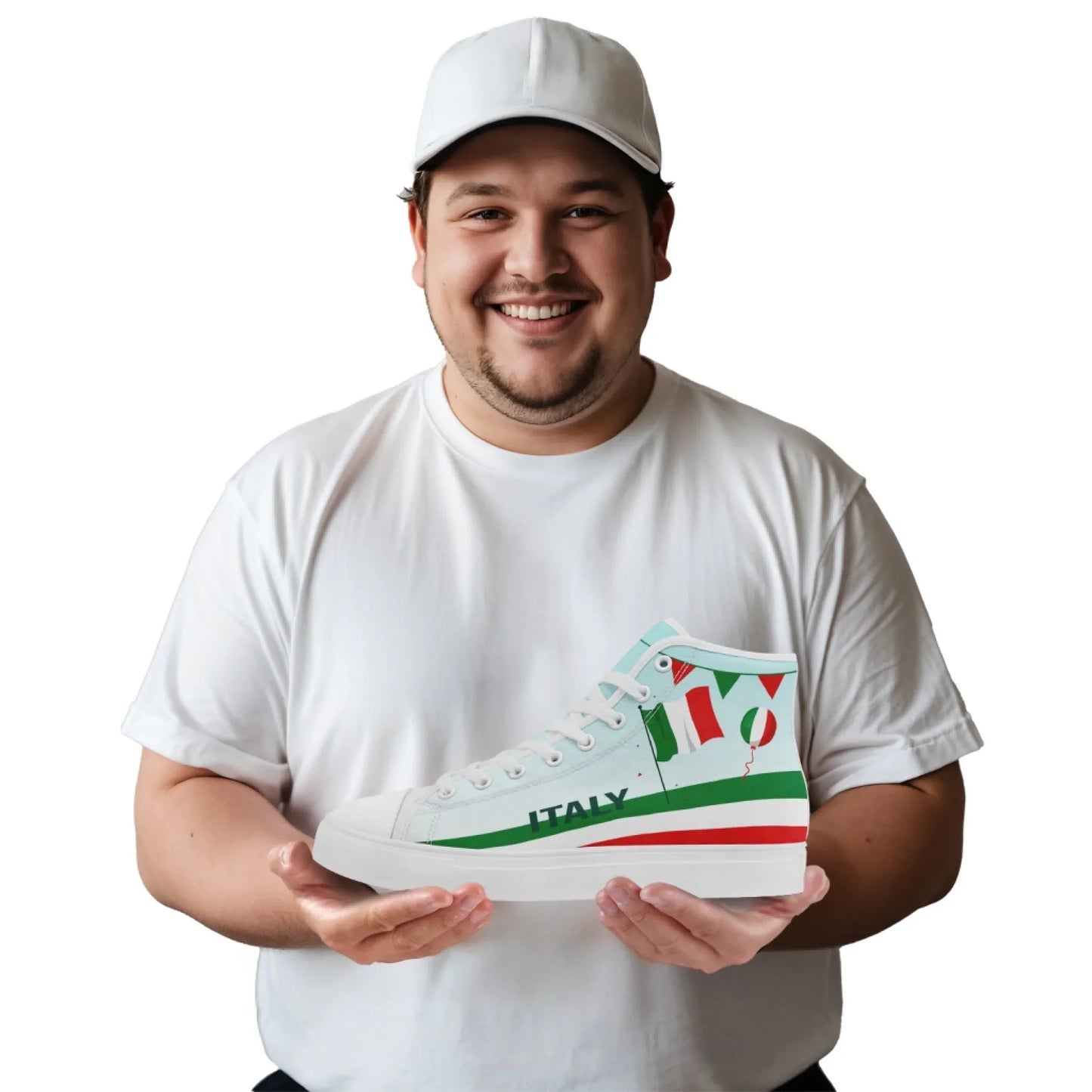 Personalized Italian Heritage High Tops Sneakers, Custom  Stylish & Breathable Patriotic Shoes, Canvas Streetwear