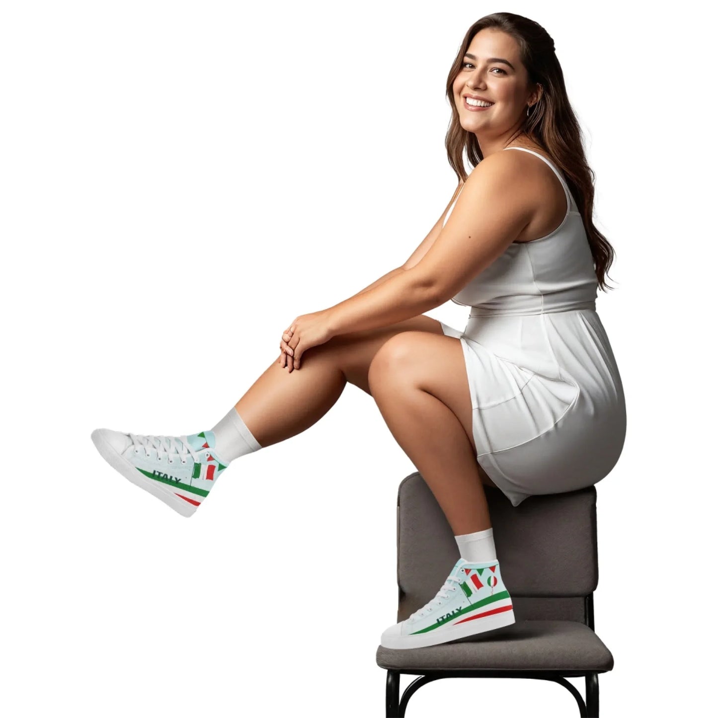 Personalized Italian Heritage High Tops Sneakers, Custom  Stylish & Breathable Patriotic Shoes, Canvas Streetwear