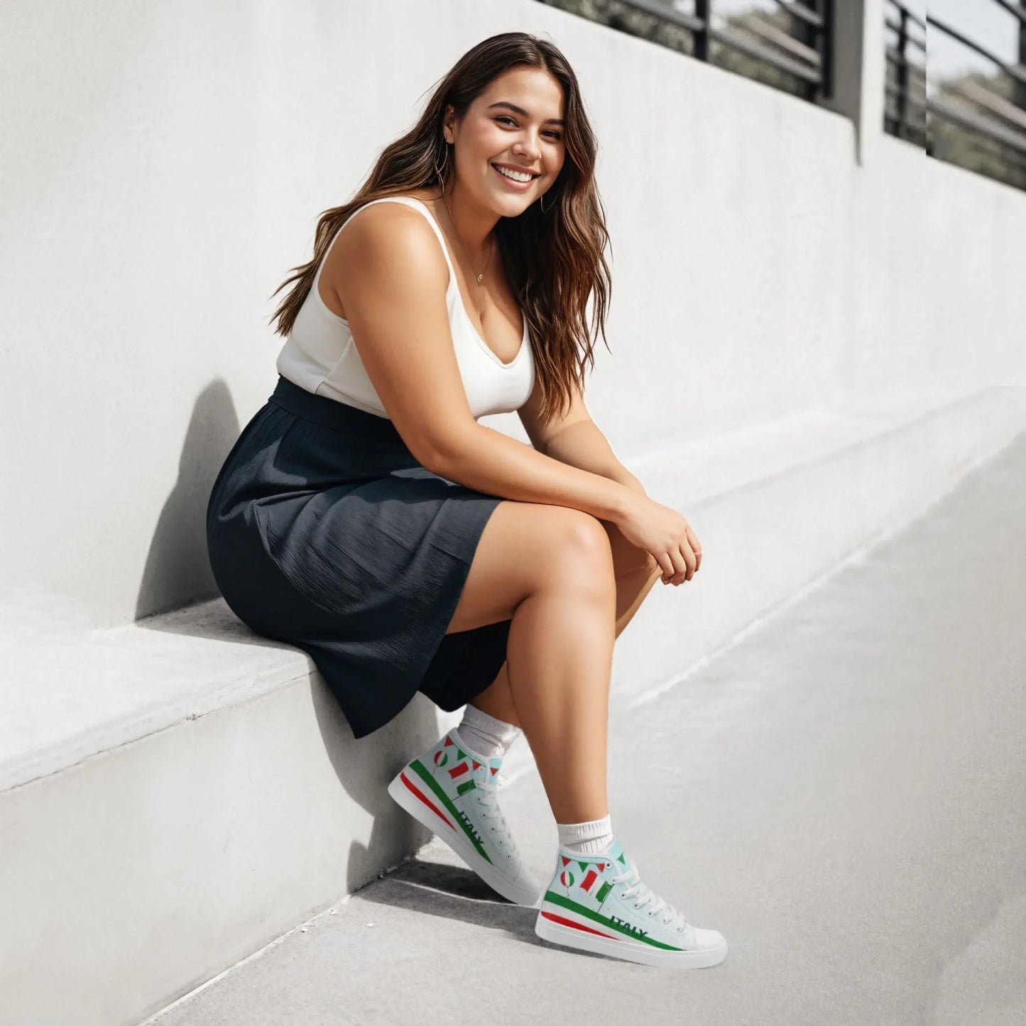 Personalized Italian Heritage High Tops Sneakers, Custom  Stylish & Breathable Patriotic Shoes, Canvas Streetwear