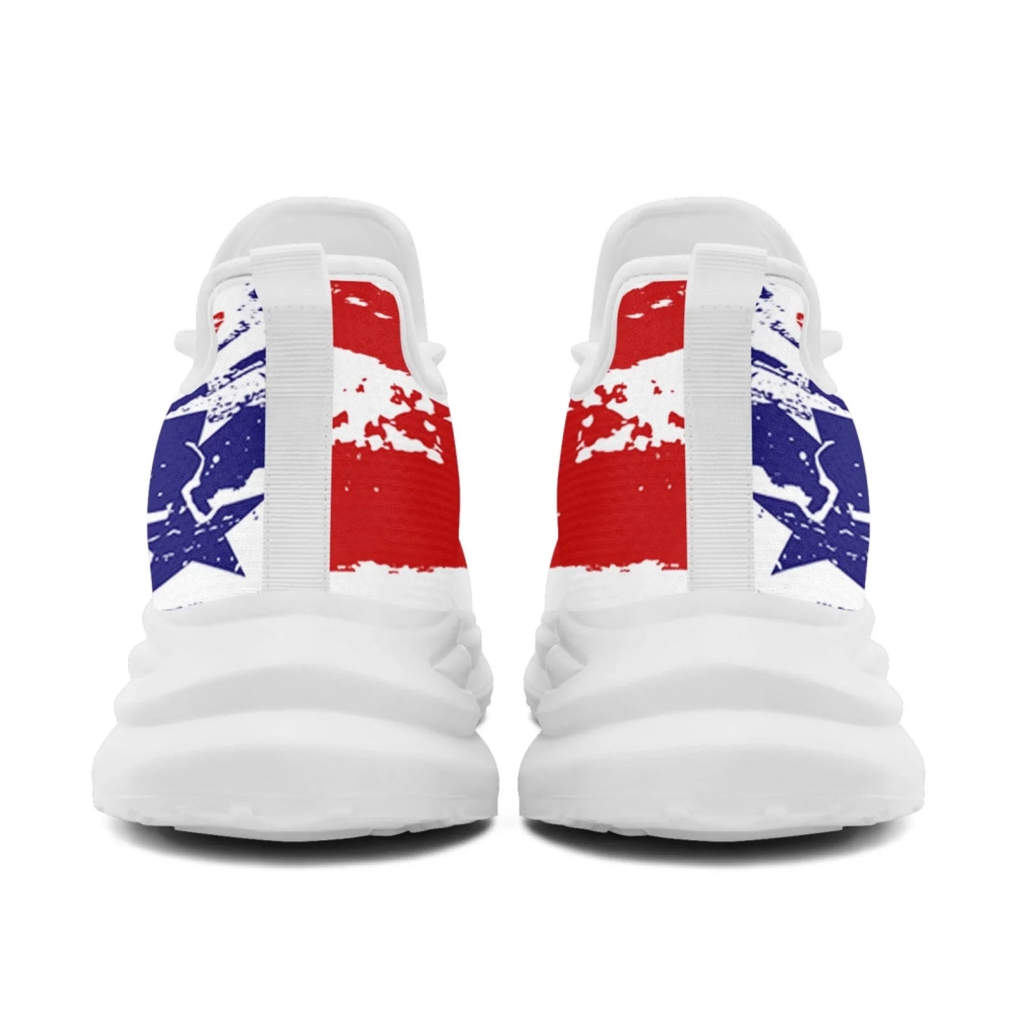 Personalized America Flag Print Sneakers, Custom Patriotic and Breathable Walking Shoes, Unisex Sports Shoes