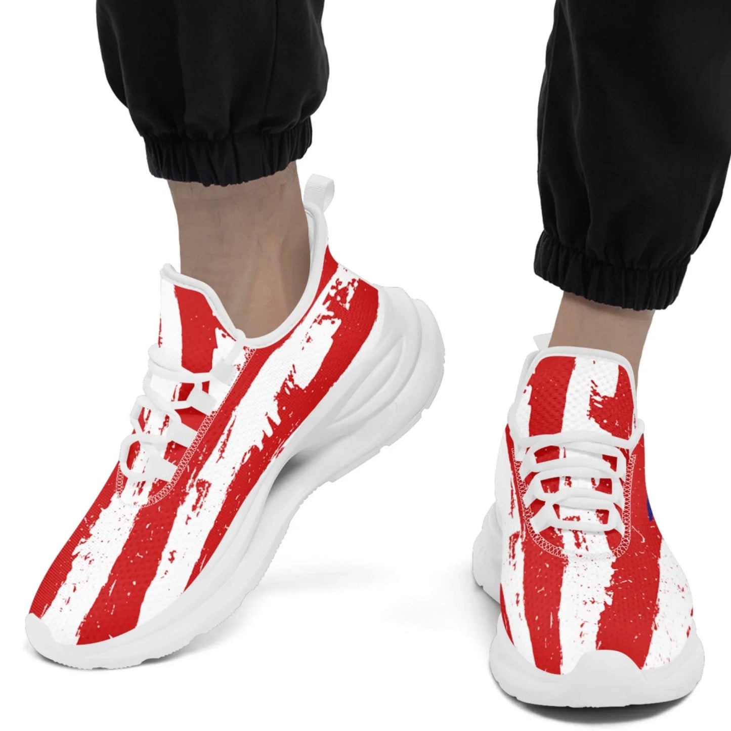 Personalized America Flag Print Sneakers, Custom Patriotic and Breathable Walking Shoes, Unisex Sports Shoes