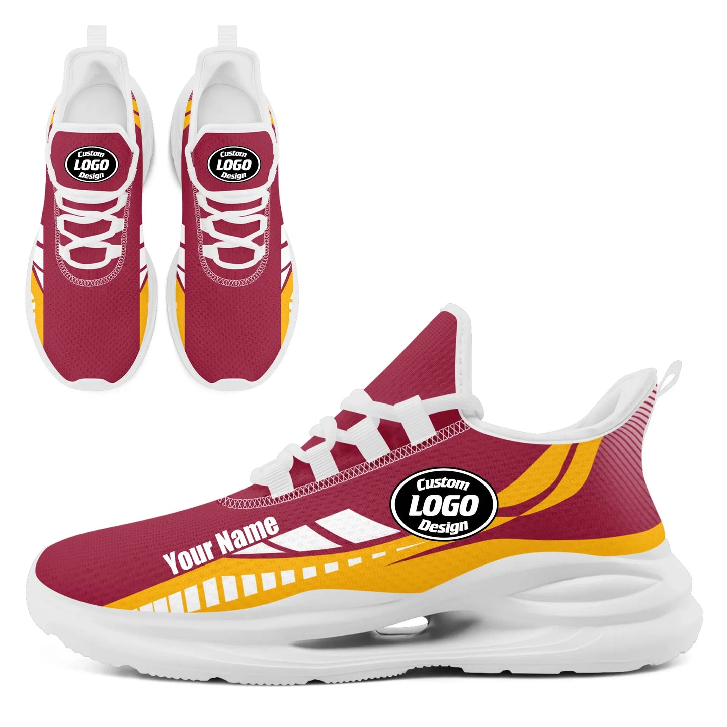 Personalized Company Logo Print Sneakers, Custom Lightweight Sneakers Workplace Walking Shoe