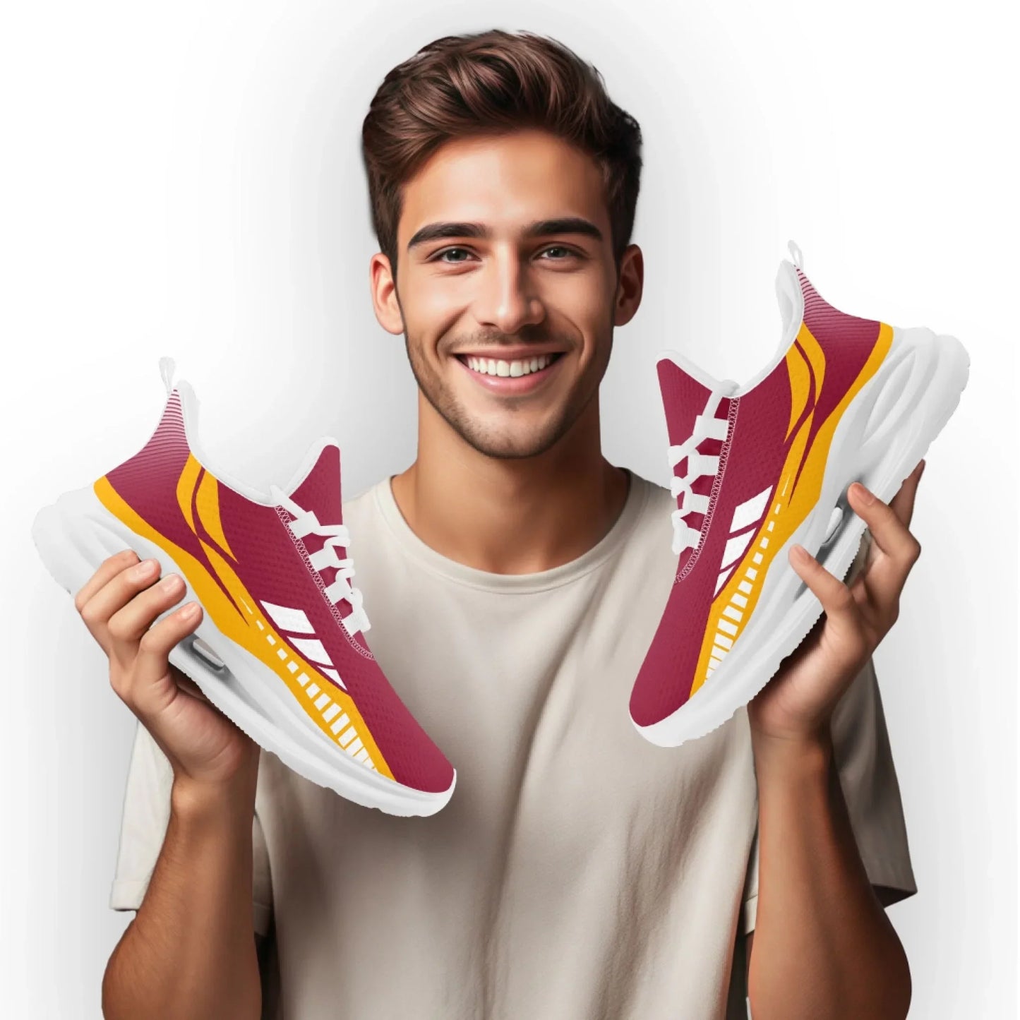 Personalized Company Logo Print Sneakers, Custom Lightweight Sneakers Workplace Walking Shoe