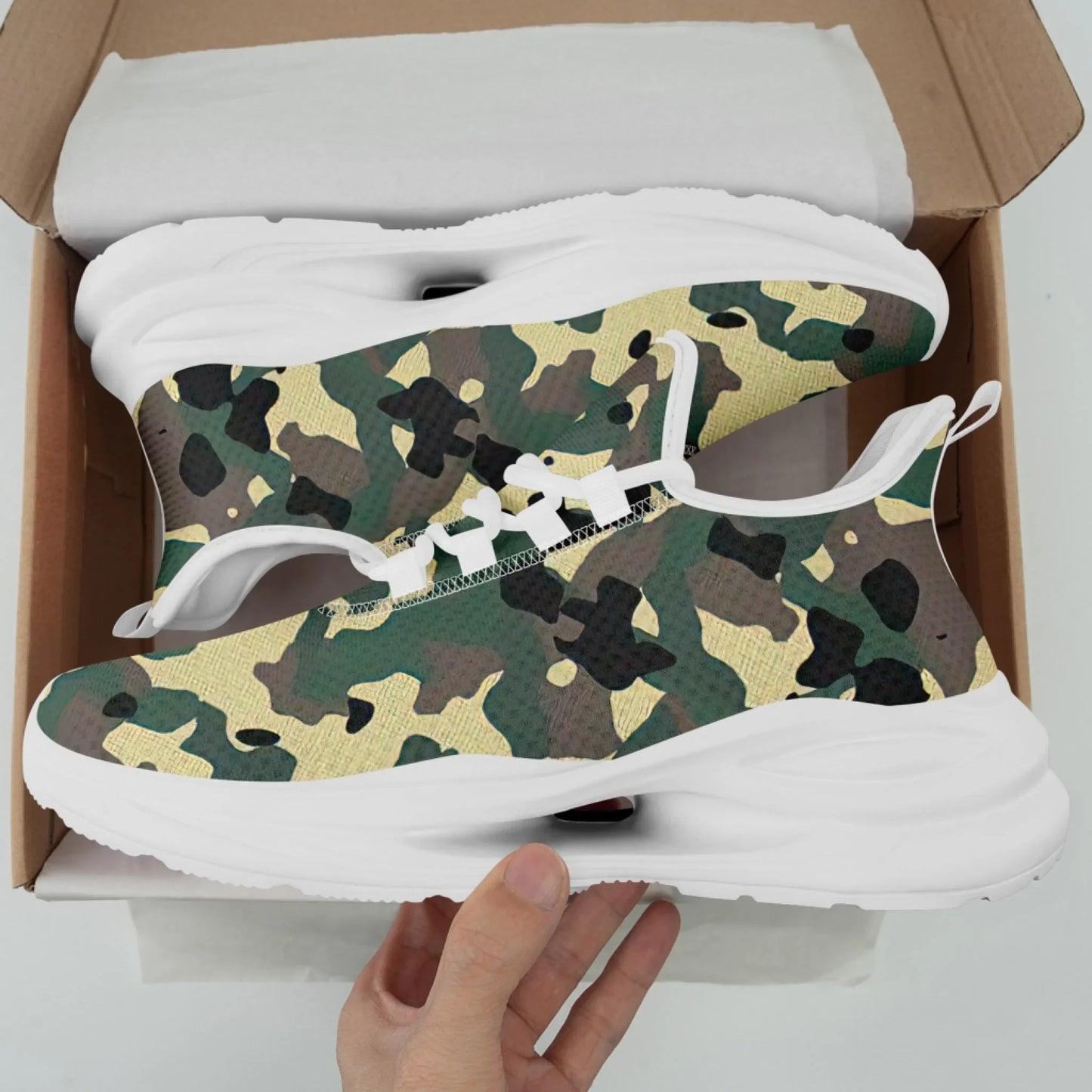 Personalized Camo Style Shoes, Military-Inspired Sneakers, Breathable and Lightweight Camouflage Sneakers