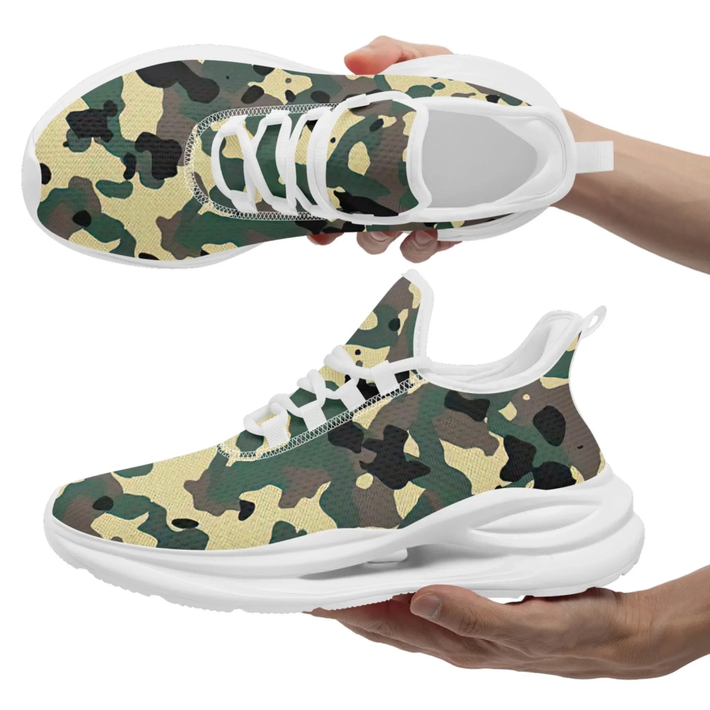 Personalized Camo Style Shoes, Military-Inspired Sneakers, Breathable and Lightweight Camouflage Sneakers