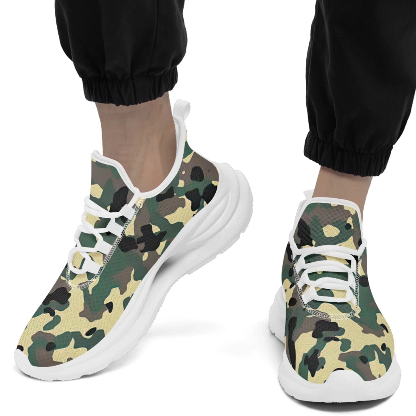 Personalized Camo Style Shoes, Military-Inspired Sneakers, Breathable and Lightweight Camouflage Sneakers