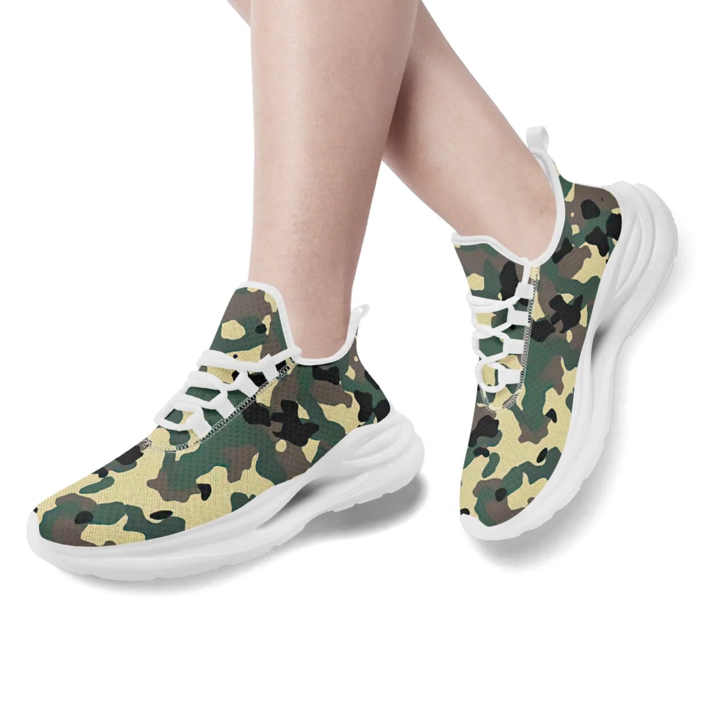 Personalized Camo Style Shoes, Military-Inspired Sneakers, Breathable and Lightweight Camouflage Sneakers