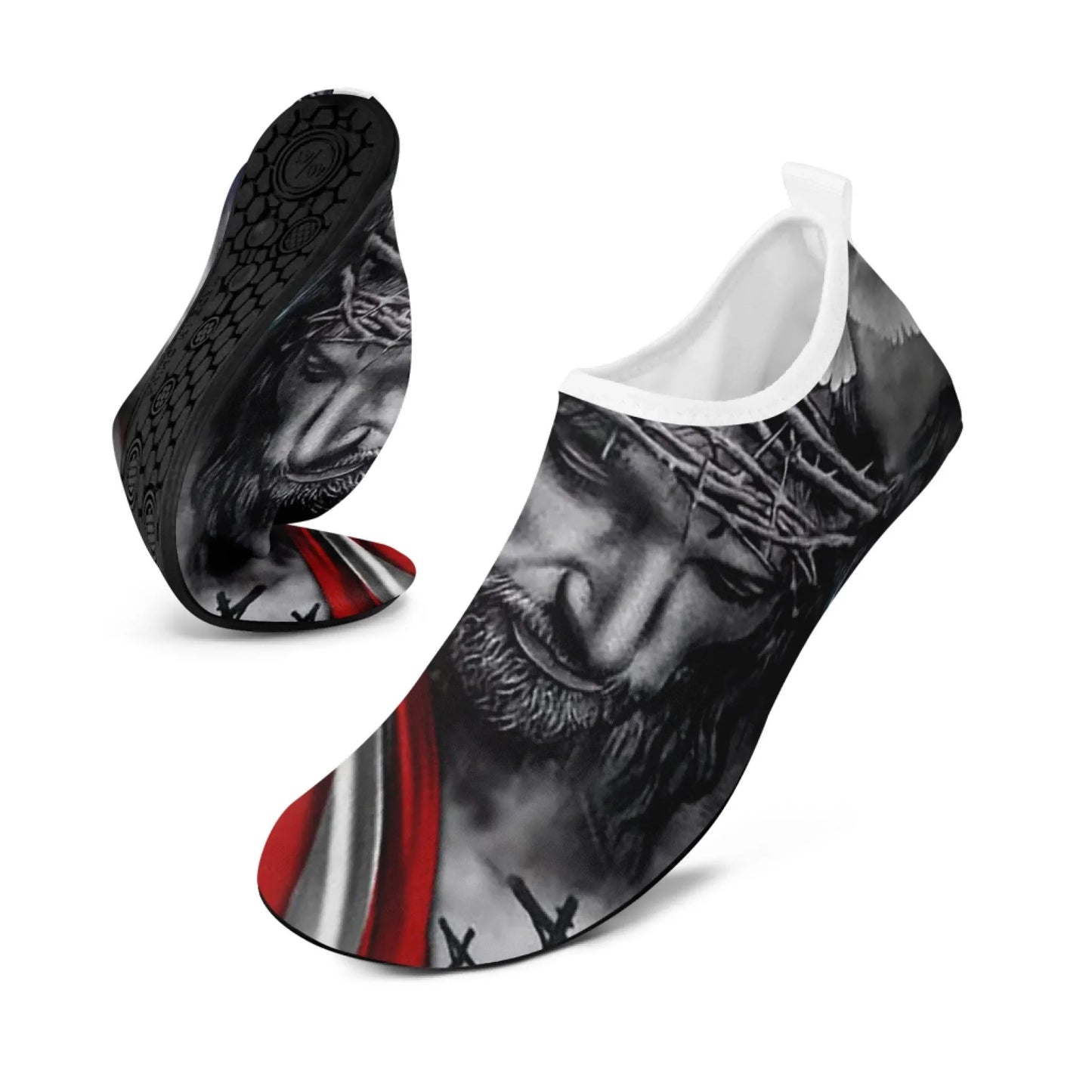 Personalized US Flag Print Water Shoes, Custom Patriotic Aqua Shoes, Best Gift for Independence Day