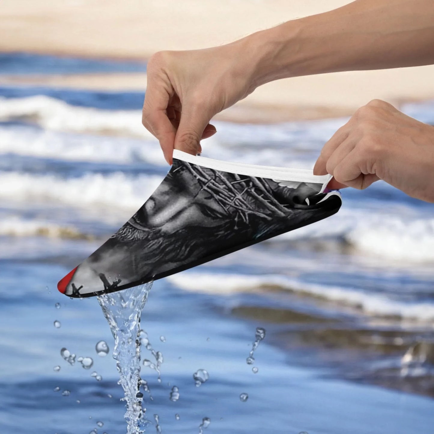 Personalized US Flag Print Water Shoes, Custom Patriotic Aqua Shoes, Best Gift for Independence Day