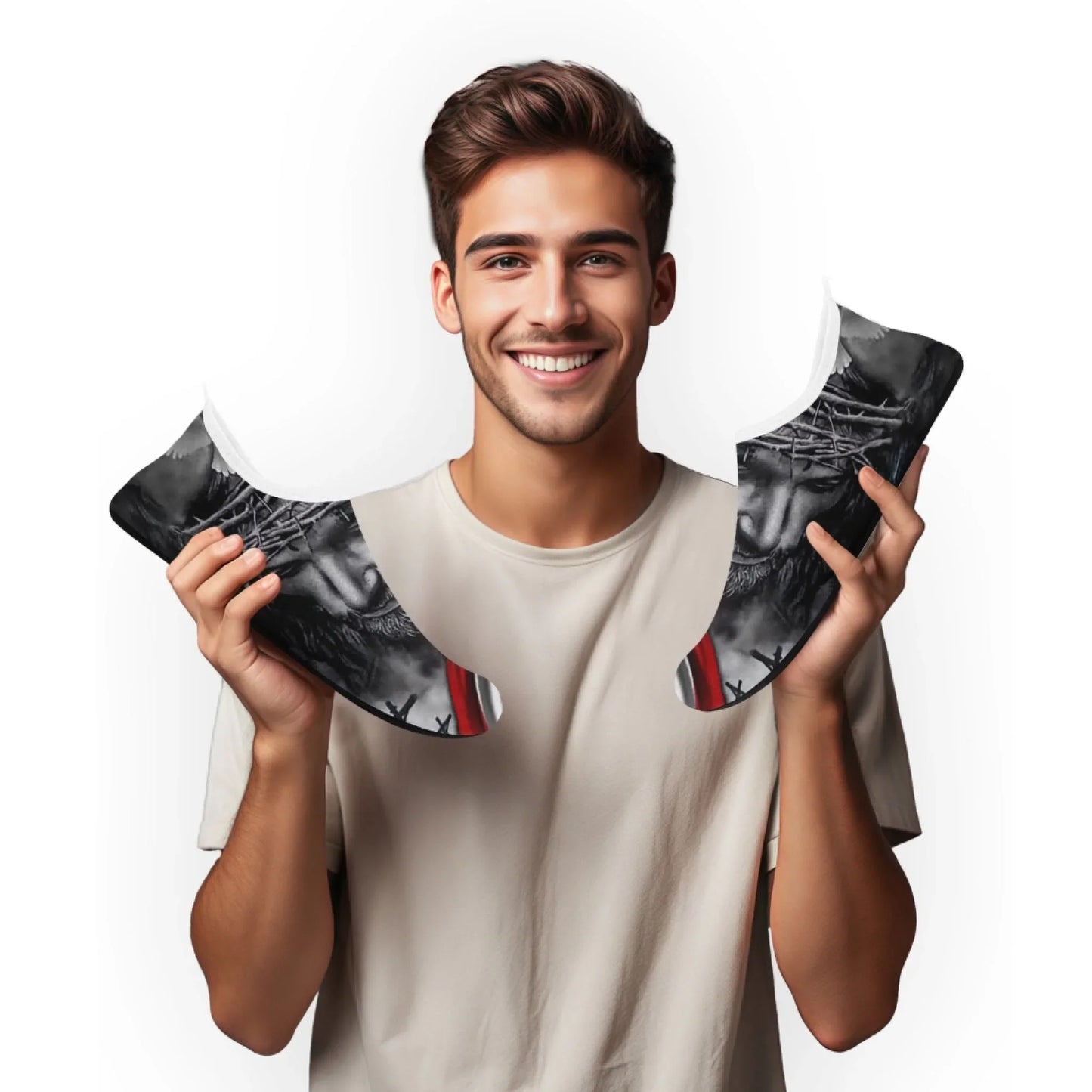 Personalized US Flag Print Water Shoes, Custom Patriotic Aqua Shoes, Best Gift for Independence Day