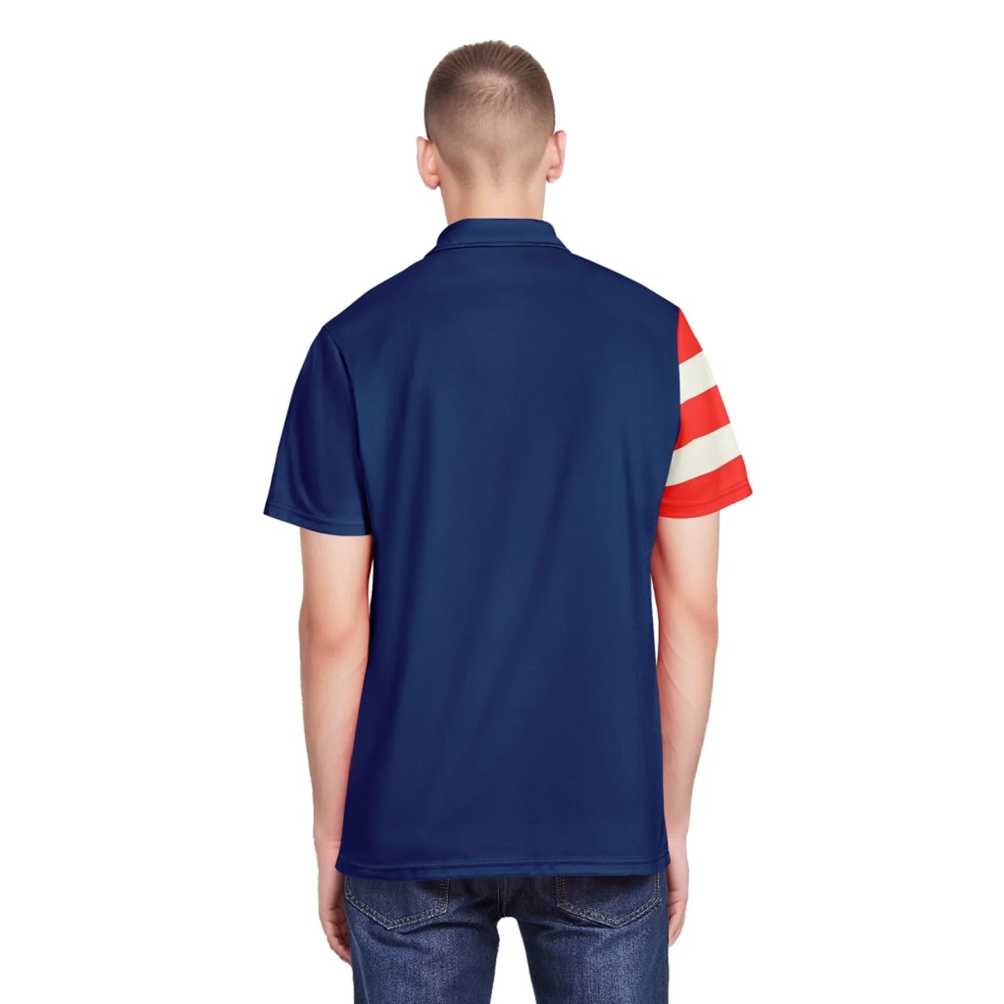 Personalized USA Pride Polo Shirt, Custom Red, White & Blue Patriotic and Breathable Shirt, Celebrate July 4th in Style