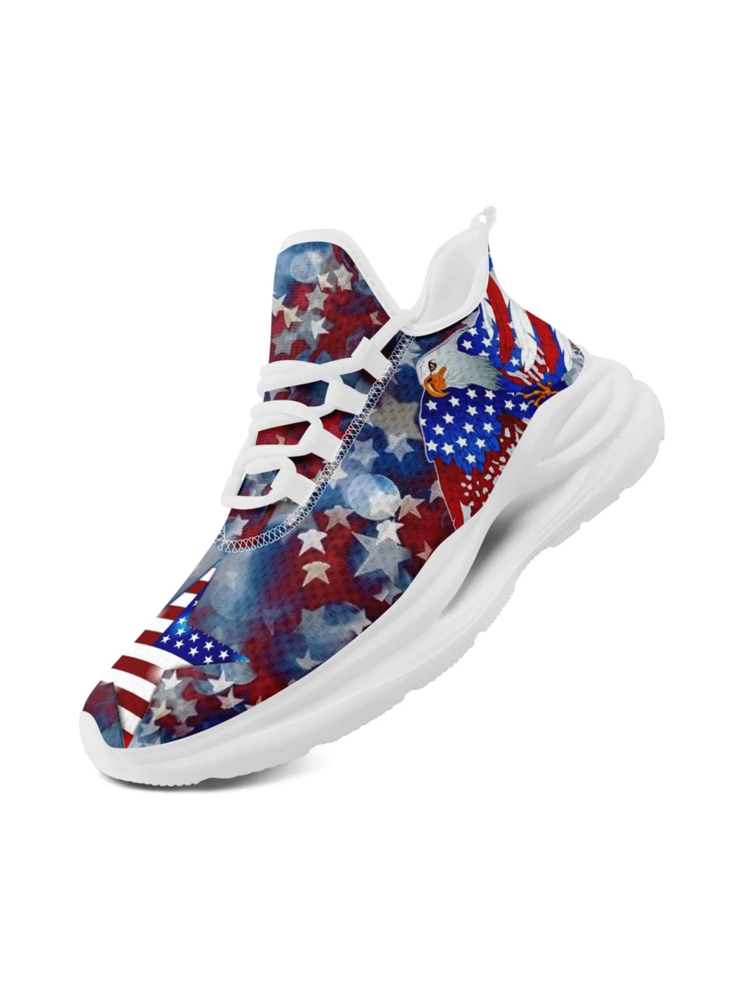 Personalized America Flag Sneakers, Custom Breathable and Pride Walking Shoes, Patriotic Sports Shoes