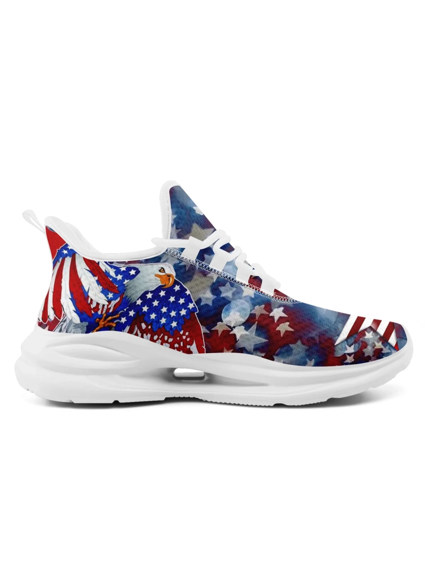 Personalized America Flag Sneakers, Custom Breathable and Pride Walking Shoes, Patriotic Sports Shoes