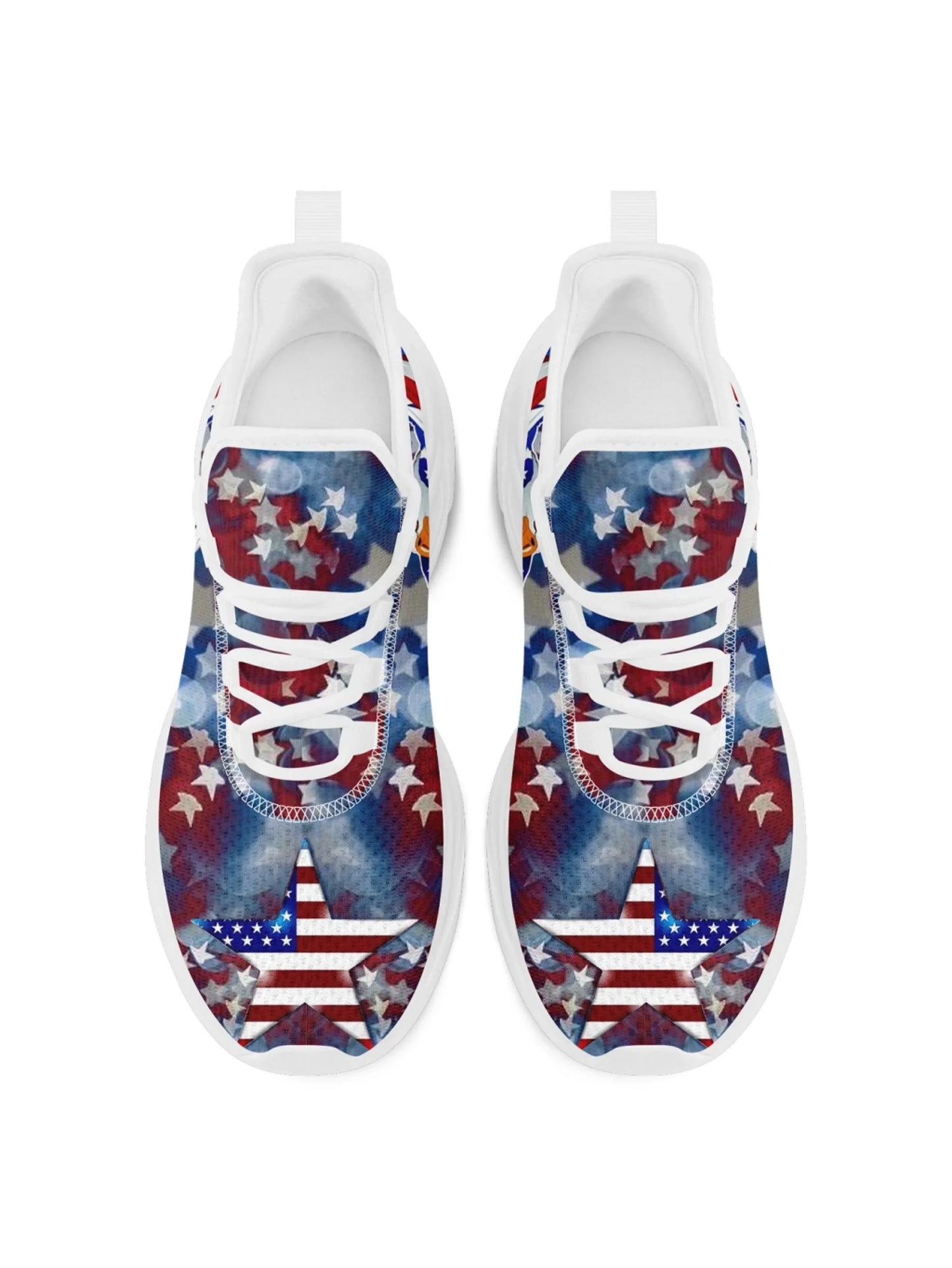 Personalized America Flag Sneakers, Custom Breathable and Pride Walking Shoes, Patriotic Sports Shoes