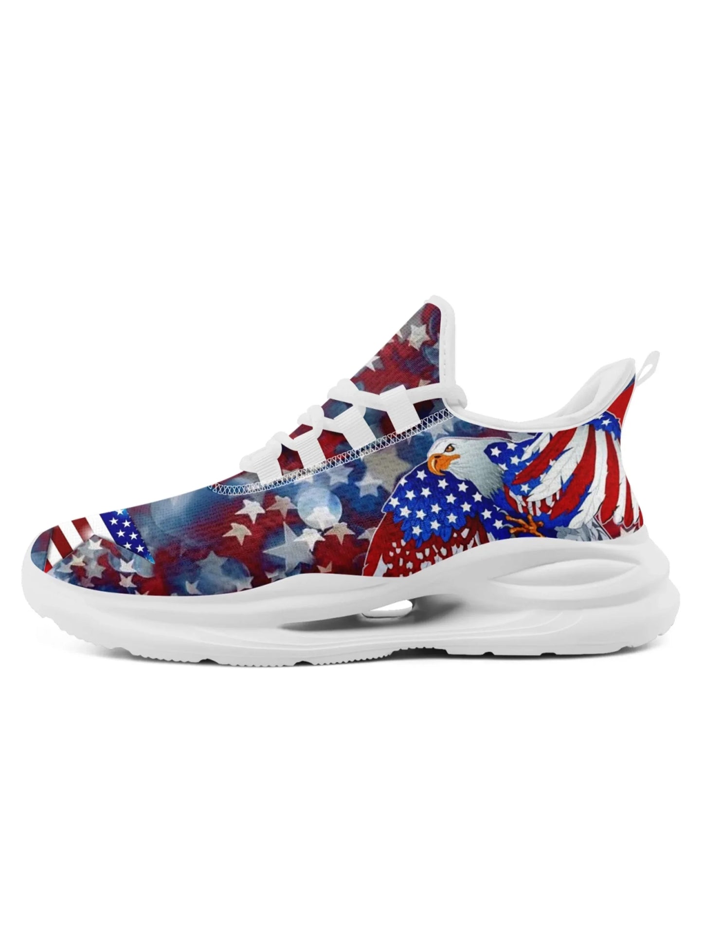 Personalized America Flag Sneakers, Custom Breathable and Pride Walking Shoes, Patriotic Sports Shoes