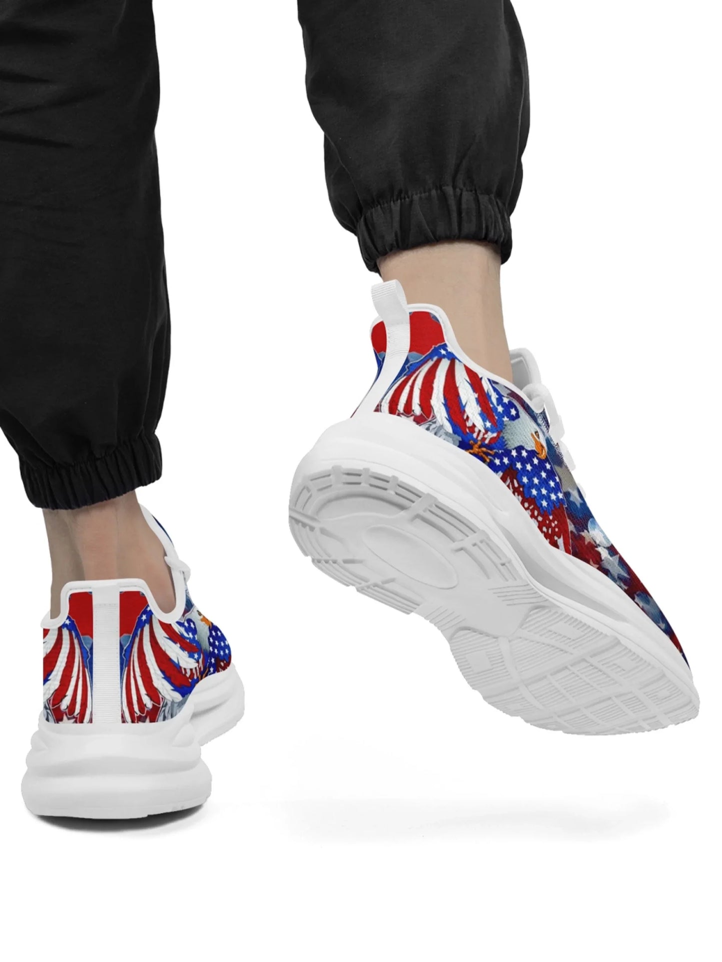 Personalized America Flag Sneakers, Custom Breathable and Pride Walking Shoes, Patriotic Sports Shoes