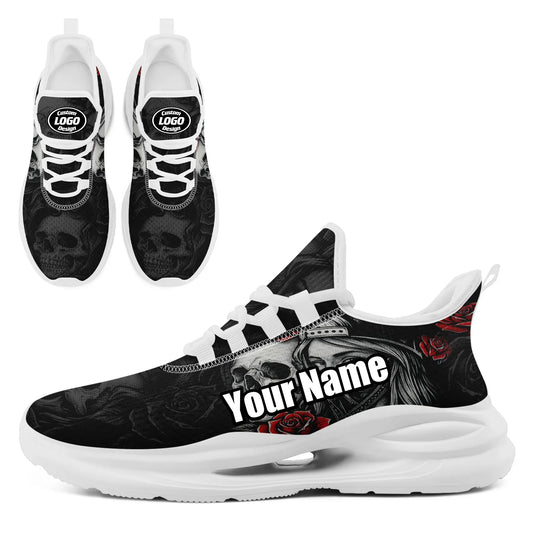 Personalized Skull Fashion Sneakers, Dark Soul Walking Shoes,Comfortable Gothic Street Style