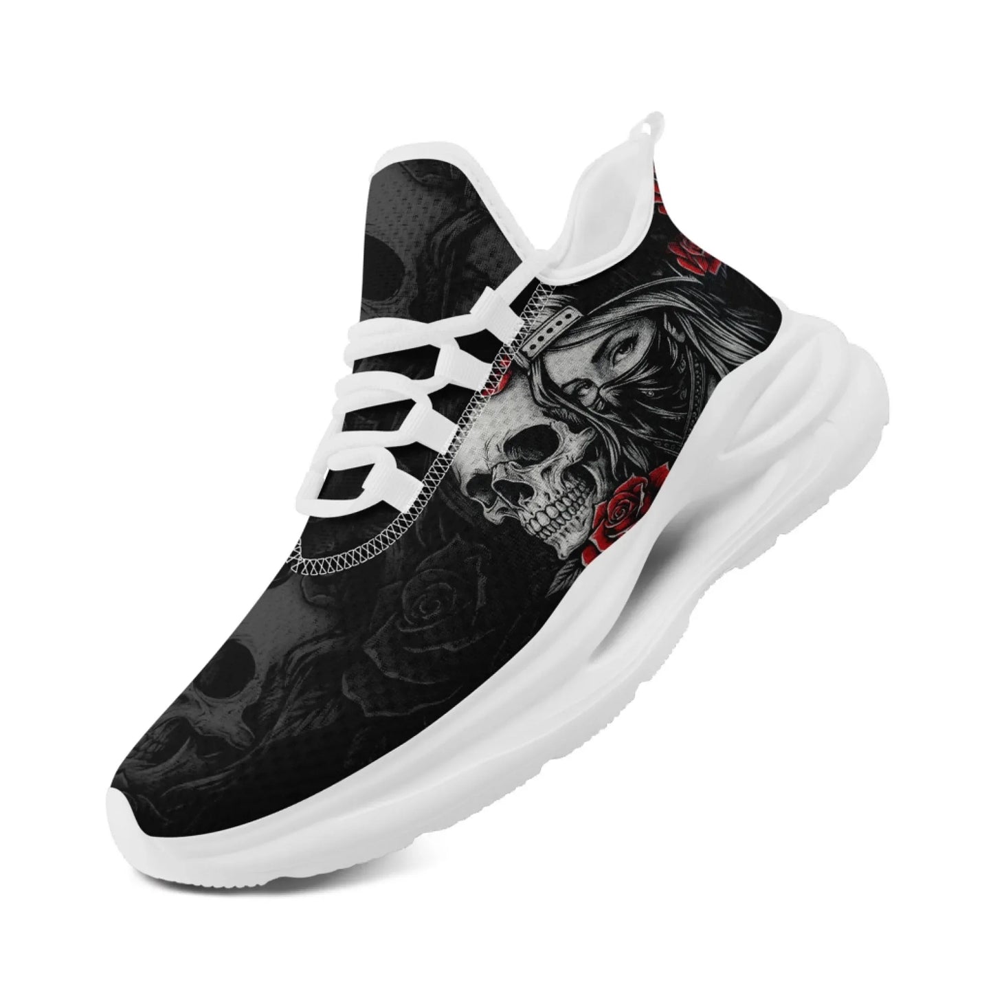 Personalized Skull Fashion Sneakers, Dark Soul Walking Shoes,Comfortable Gothic Street Style
