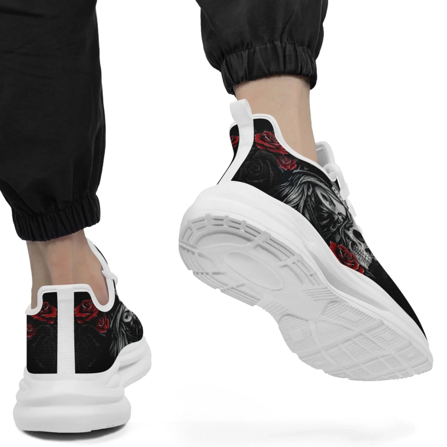 Personalized Skull Fashion Sneakers, Dark Soul Walking Shoes,Comfortable Gothic Street Style
