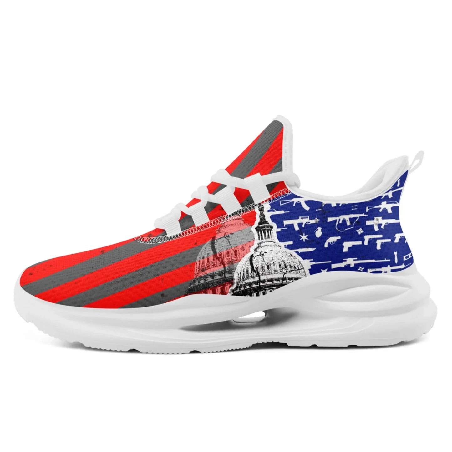 Personalized America Flag Sneakers, Custom Eagle, Star Print Shoes, Breathable and Comfortable Unisex Patriotic Shoes