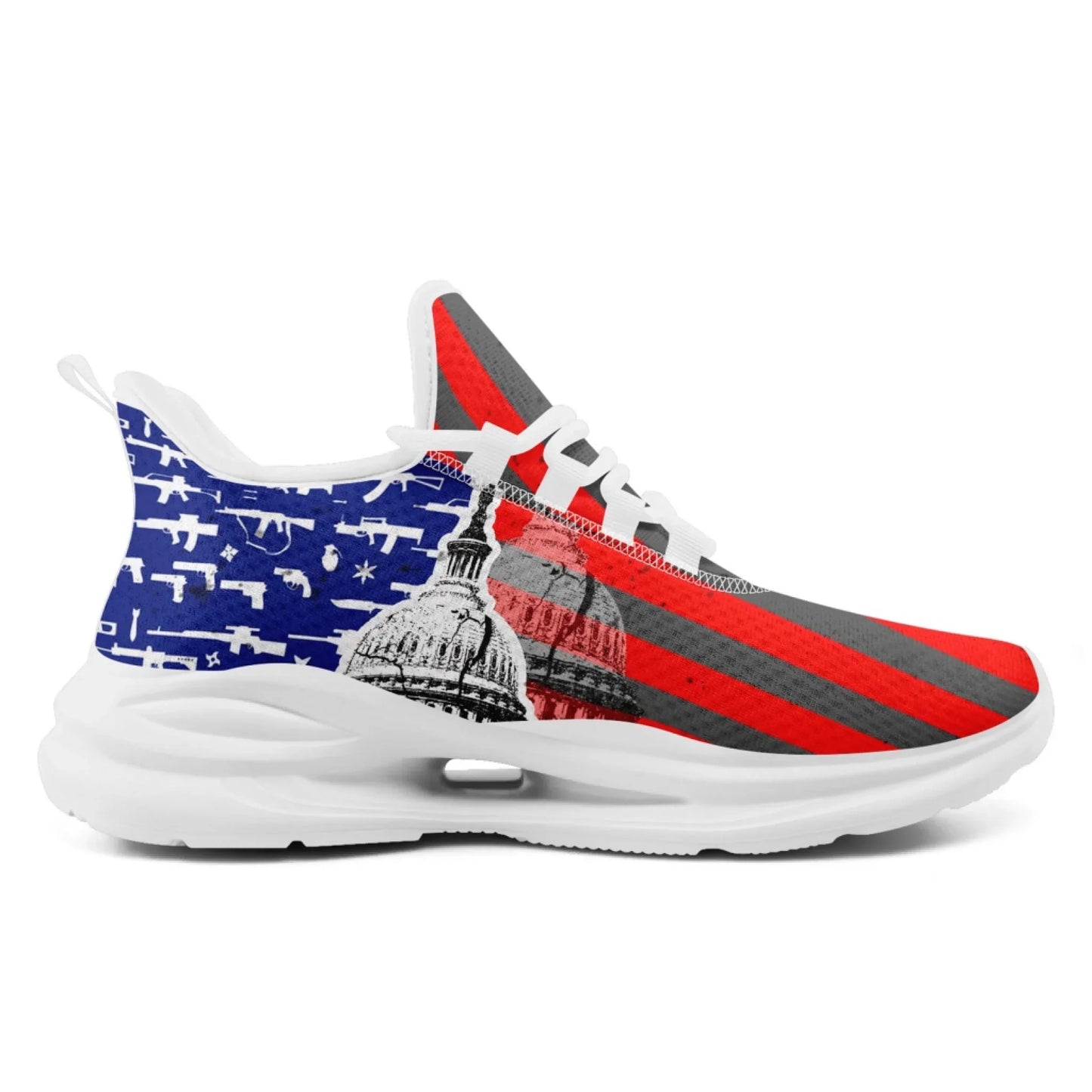 Personalized America Flag Sneakers, Custom Eagle, Star Print Shoes, Breathable and Comfortable Unisex Patriotic Shoes