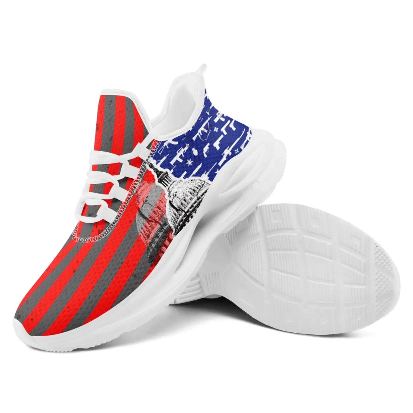 Personalized America Flag Sneakers, Custom Eagle, Star Print Shoes, Breathable and Comfortable Unisex Patriotic Shoes