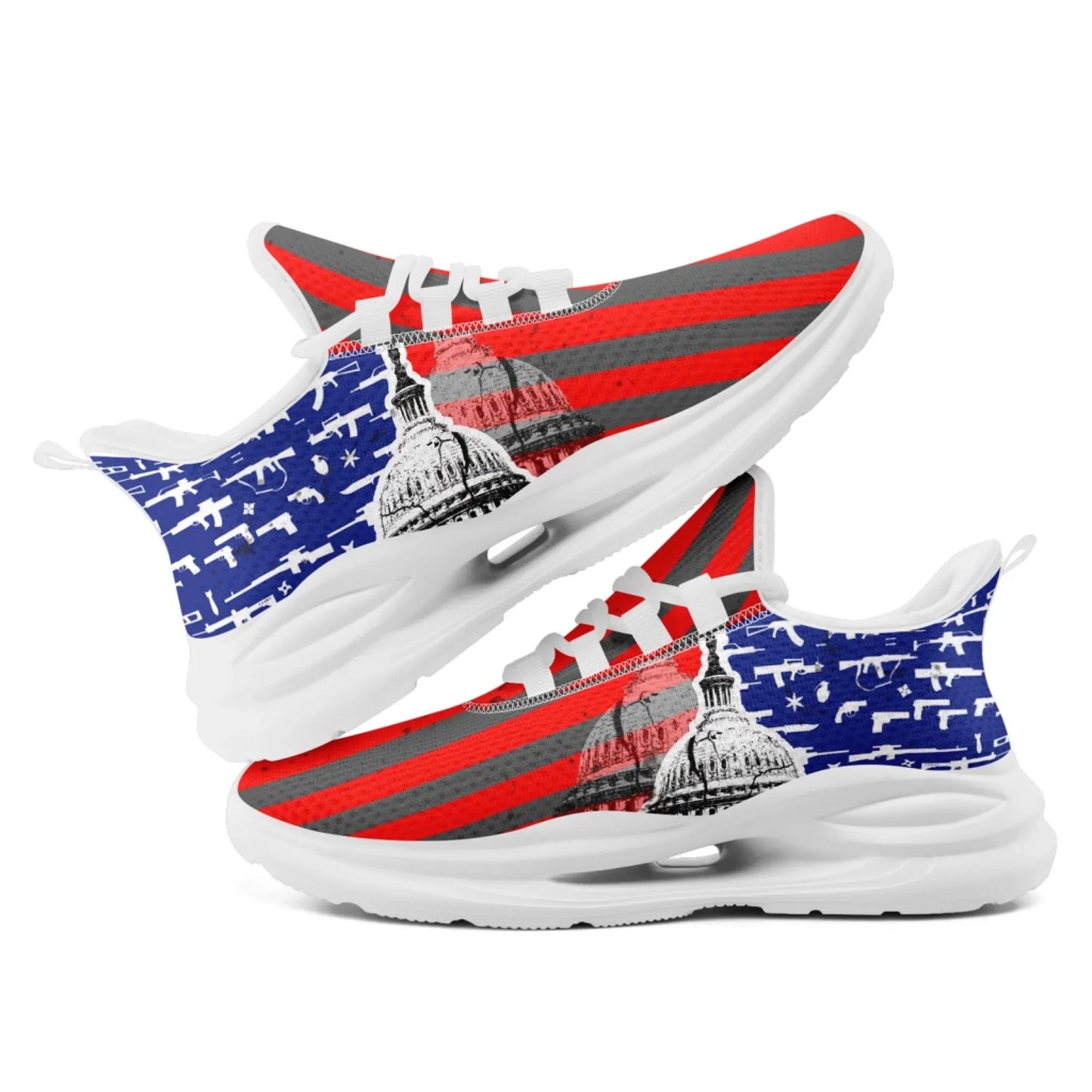 Personalized America Flag Sneakers, Custom Eagle, Star Print Shoes, Breathable and Comfortable Unisex Patriotic Shoes