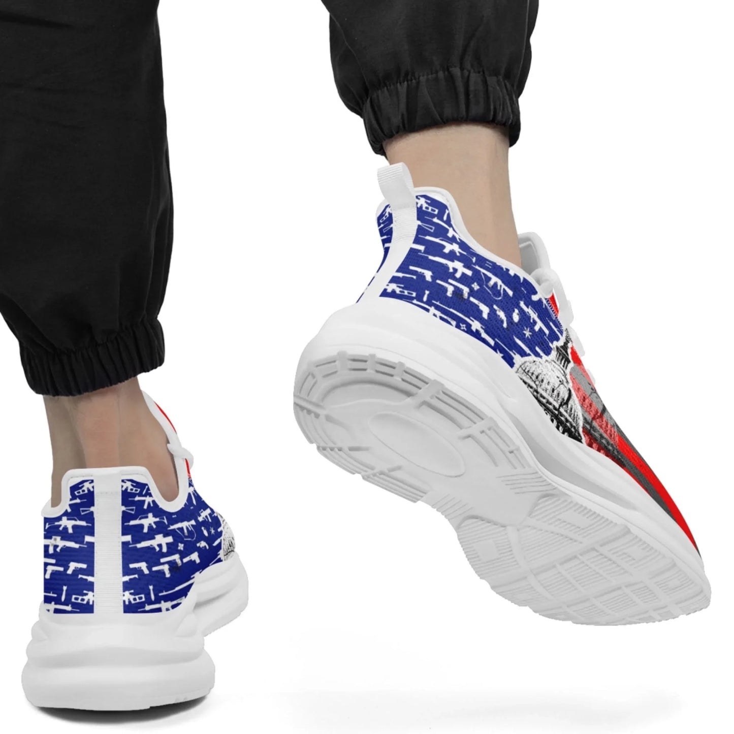 Personalized America Flag Sneakers, Custom Eagle, Star Print Shoes, Breathable and Comfortable Unisex Patriotic Shoes
