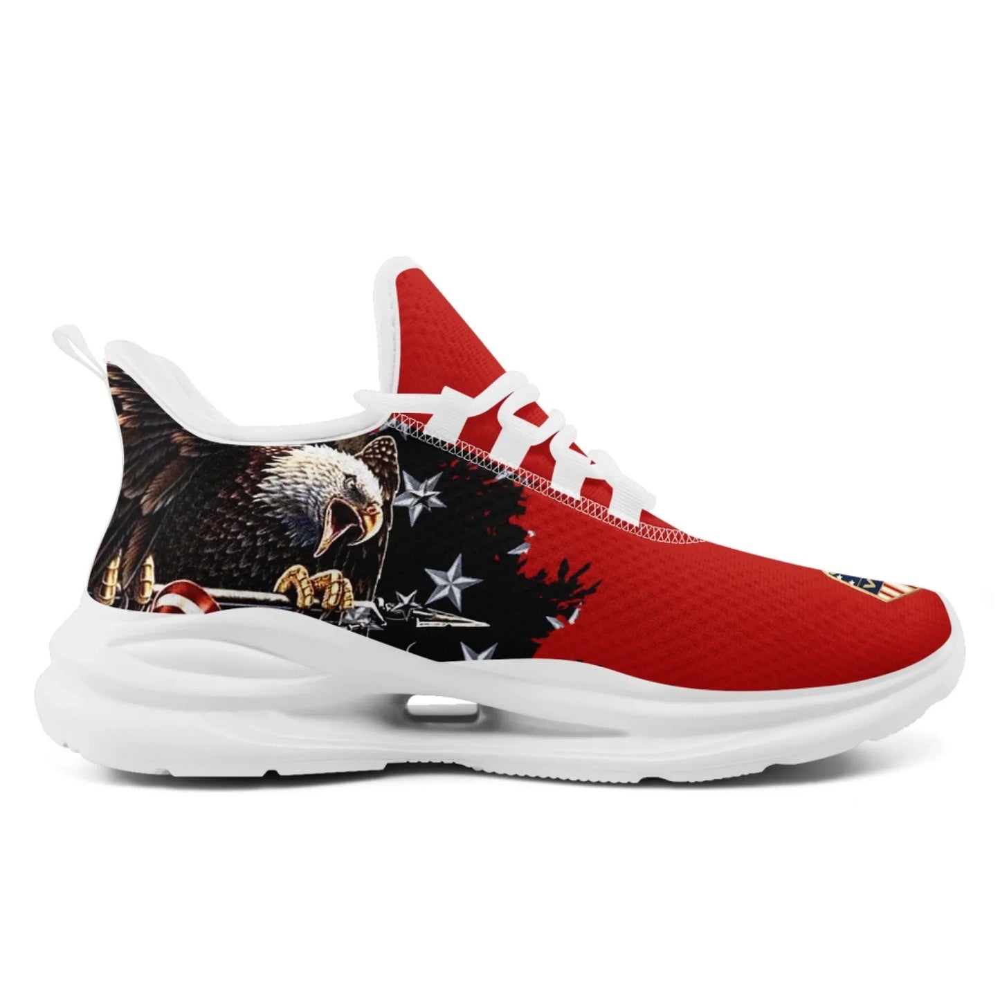 Personalized USA Flag Print Sneakers, Custom Patriotic and Pride Walking Shoes, Unisex Sports Shoes
