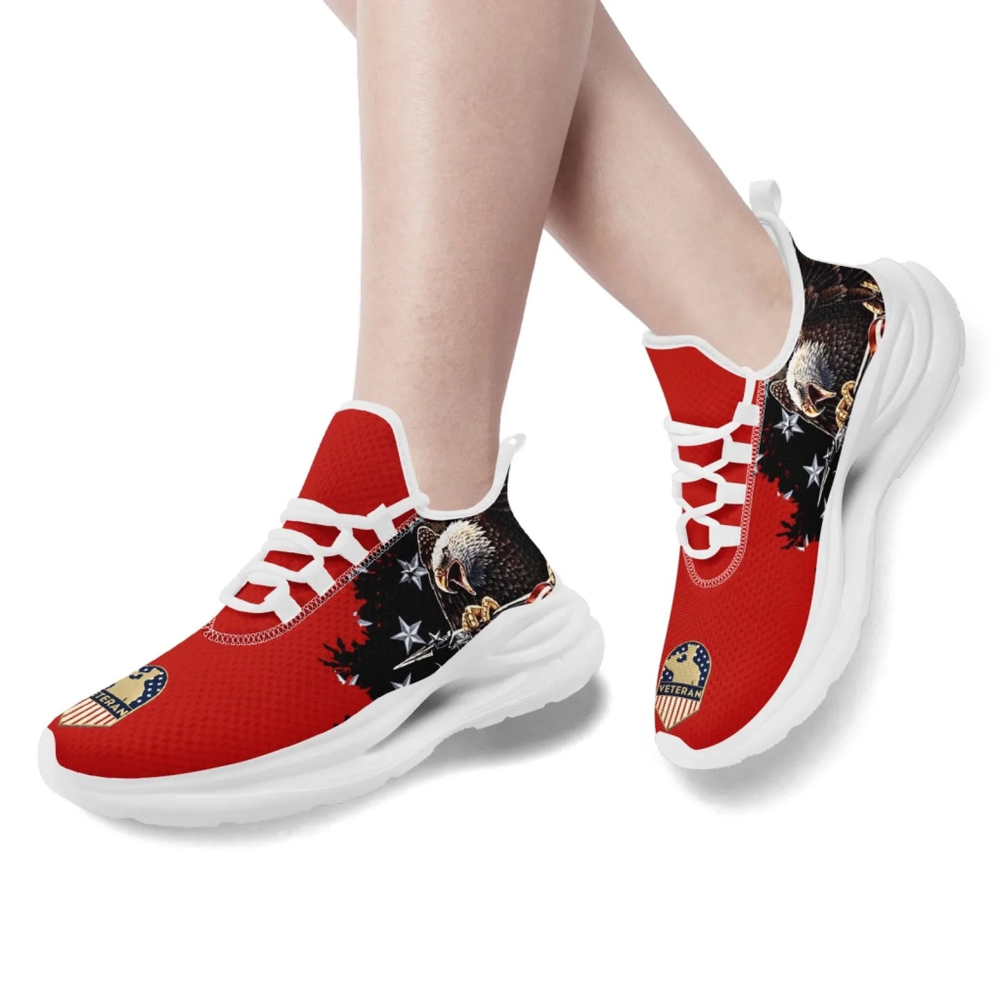 Personalized USA Flag Print Sneakers, Custom Patriotic and Pride Walking Shoes, Unisex Sports Shoes