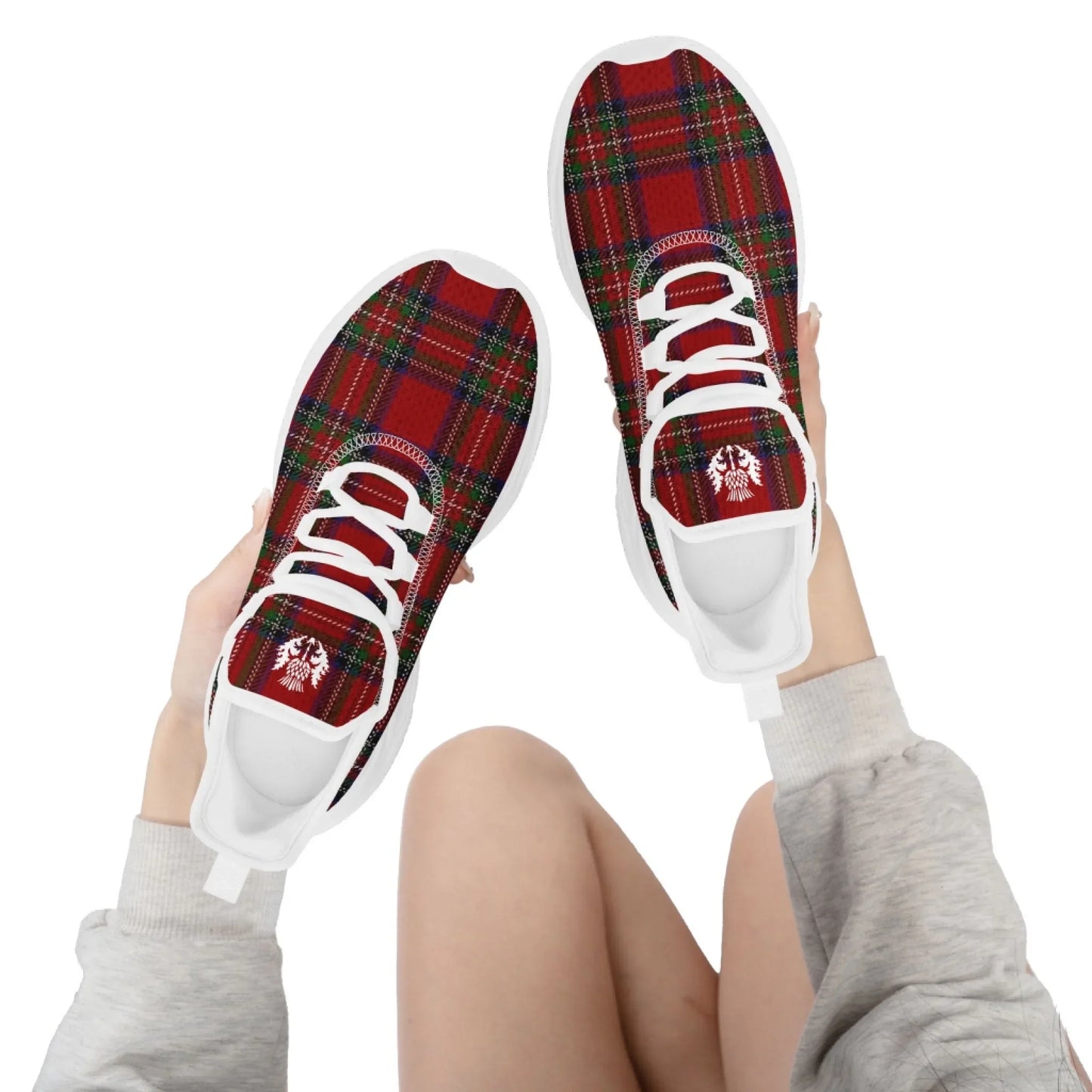 Personalized Scottish Design Sneakers, Custom Vintage Plaid Breathable Shoes, Unisex Scottish-Inspired Footwear