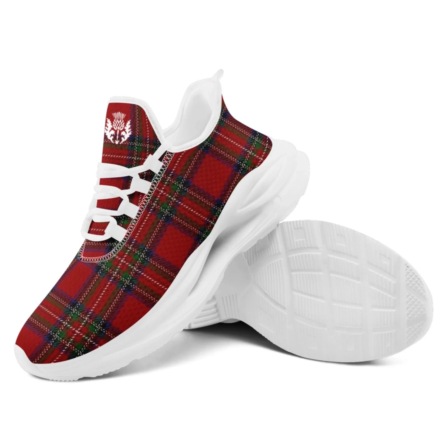 Personalized Scottish Design Sneakers, Custom Vintage Plaid Breathable Shoes, Unisex Scottish-Inspired Footwear