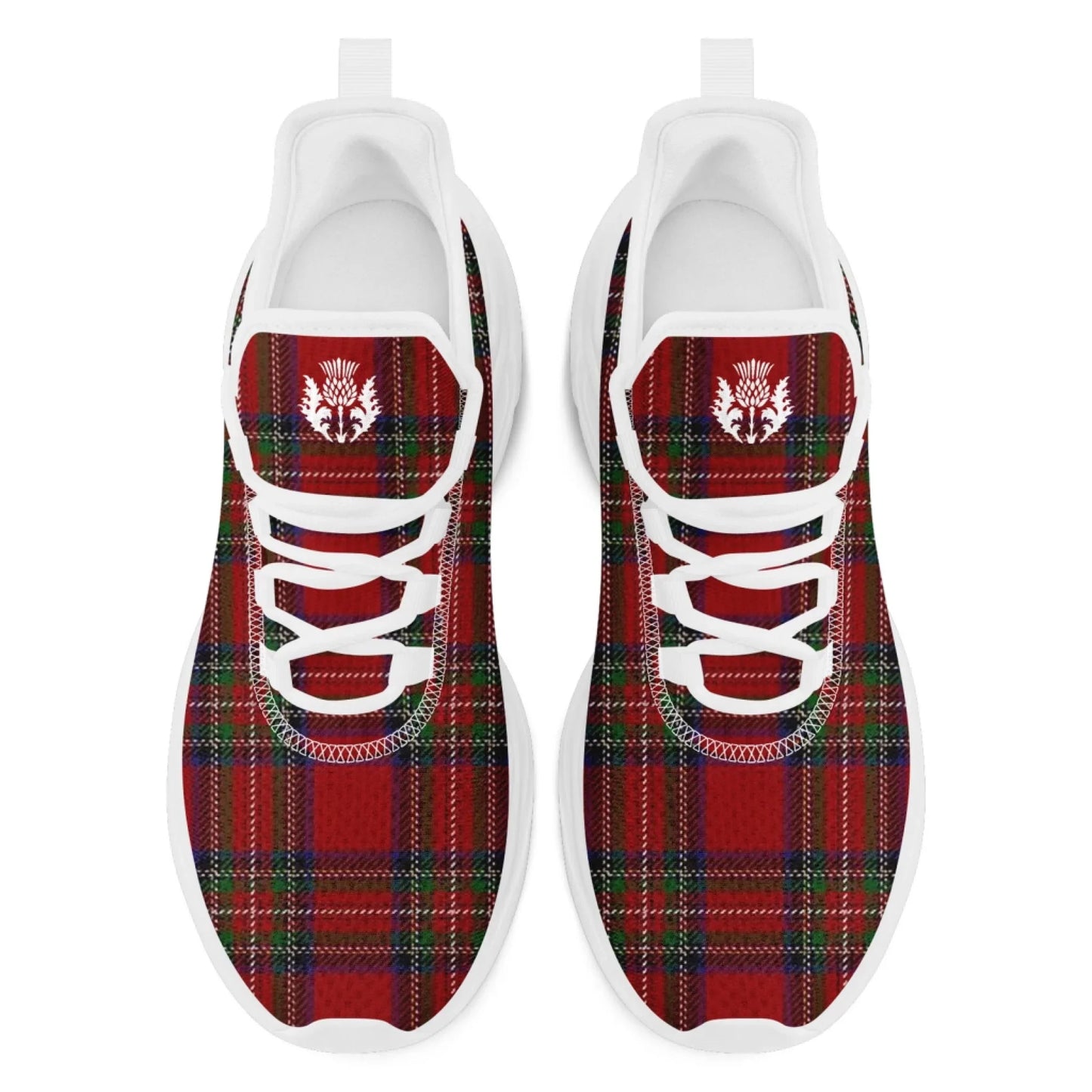 Personalized Scottish Design Sneakers, Custom Vintage Plaid Breathable Shoes, Unisex Scottish-Inspired Footwear