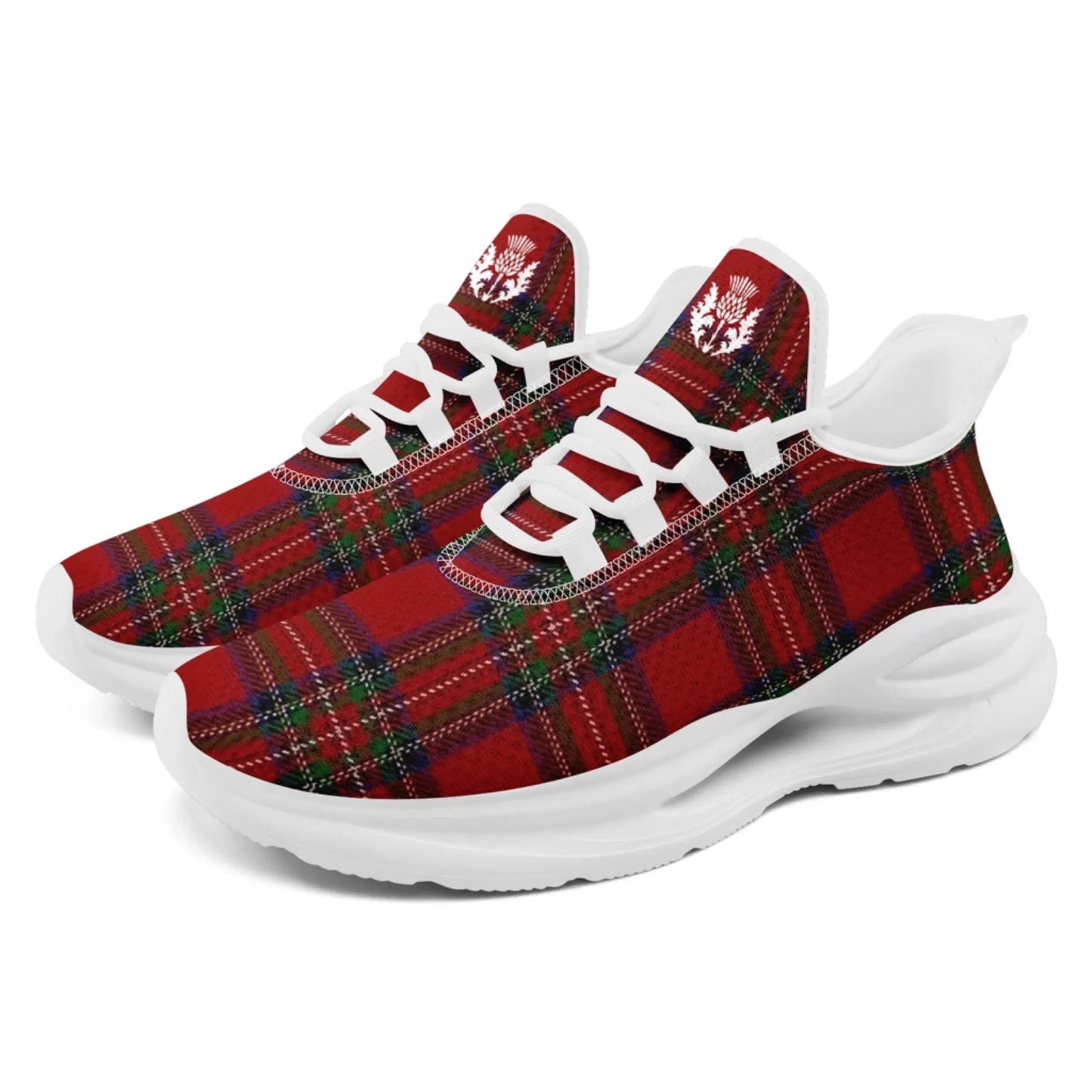 Personalized Scottish Design Sneakers, Custom Vintage Plaid Breathable Shoes, Unisex Scottish-Inspired Footwear