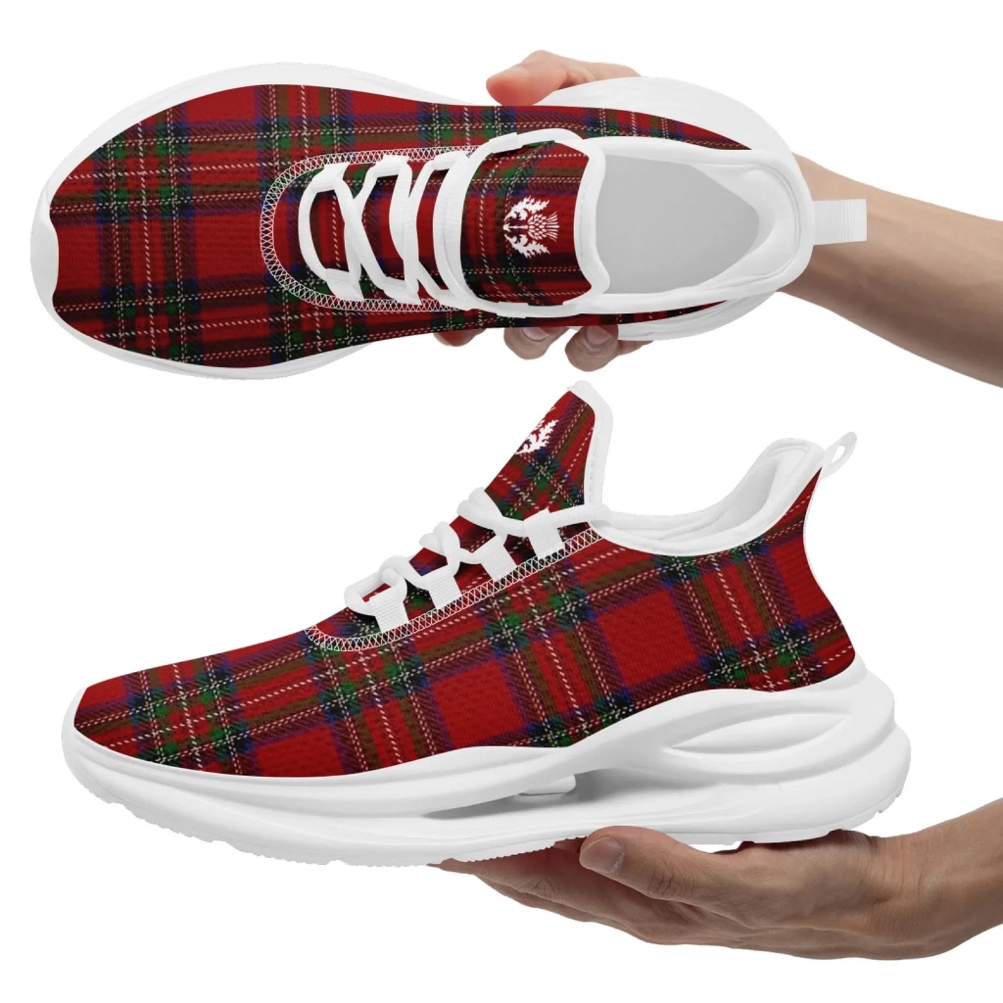 Personalized Scottish Design Sneakers, Custom Vintage Plaid Breathable Shoes, Unisex Scottish-Inspired Footwear