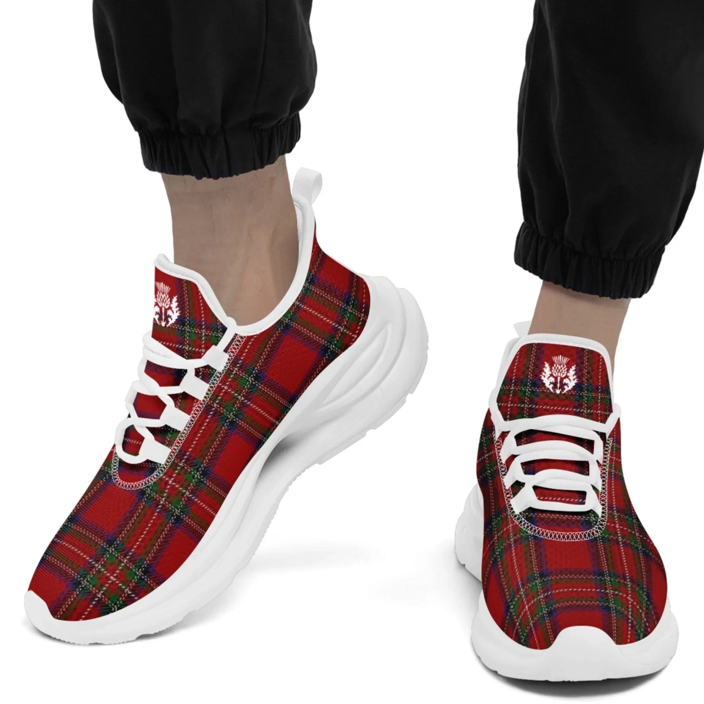 Personalized Scottish Design Sneakers, Custom Vintage Plaid Breathable Shoes, Unisex Scottish-Inspired Footwear